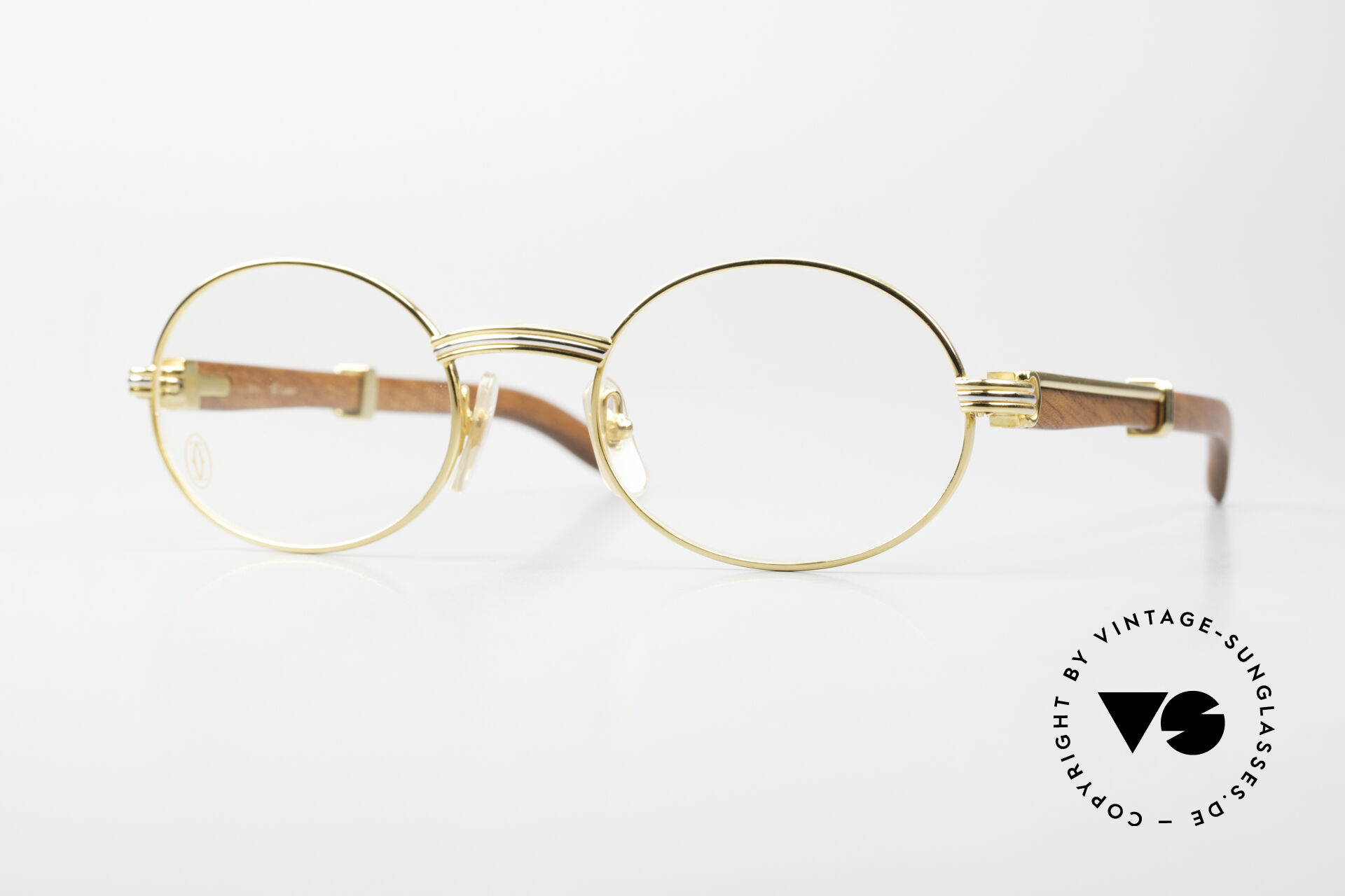 Glasses Cartier Giverny Oval Wood Eyeglasses 1990