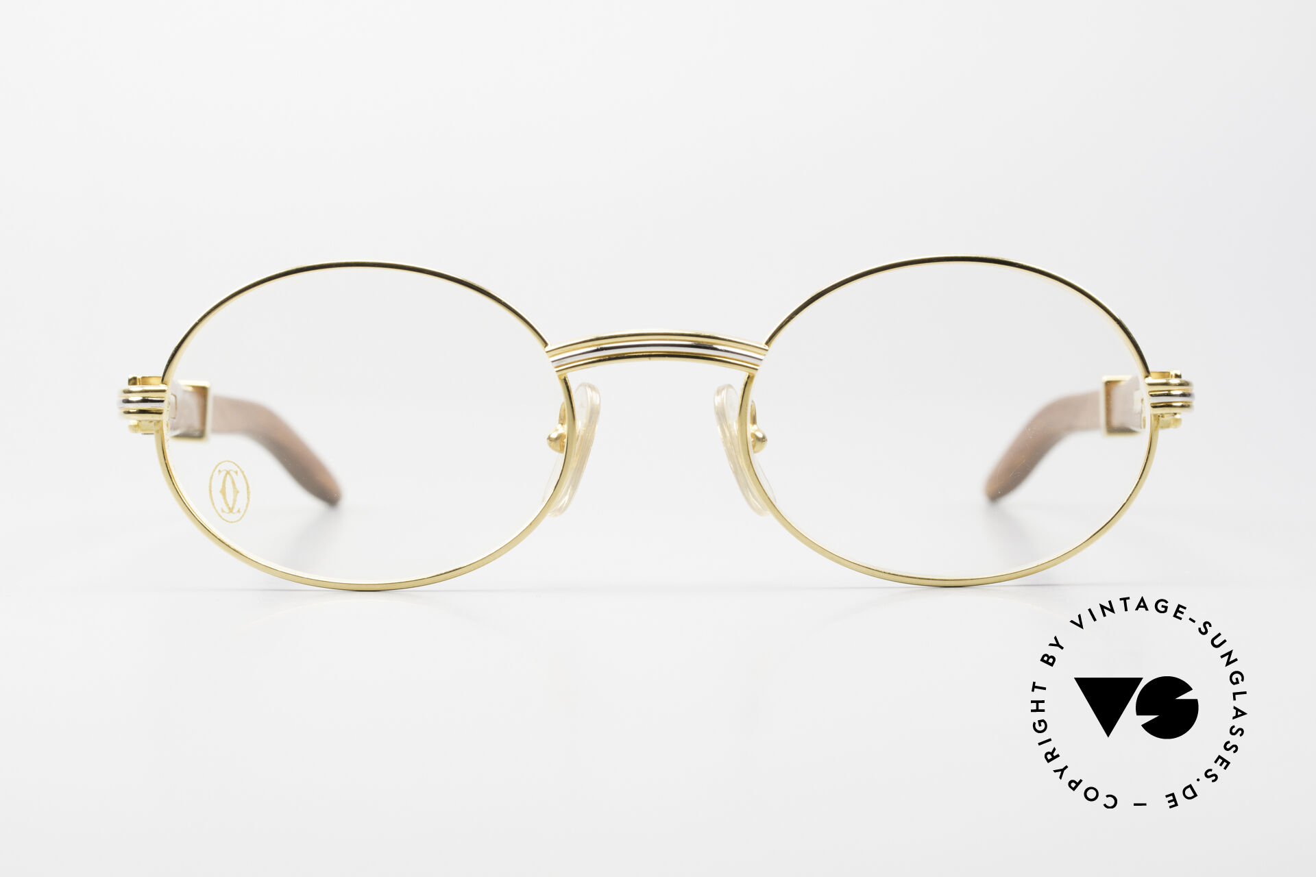 Glasses Cartier Giverny Oval Wood Eyeglasses 1990