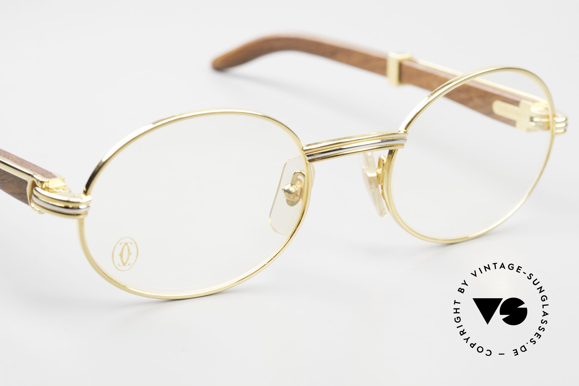 Glasses Cartier Giverny Oval Wood Eyeglasses 1990