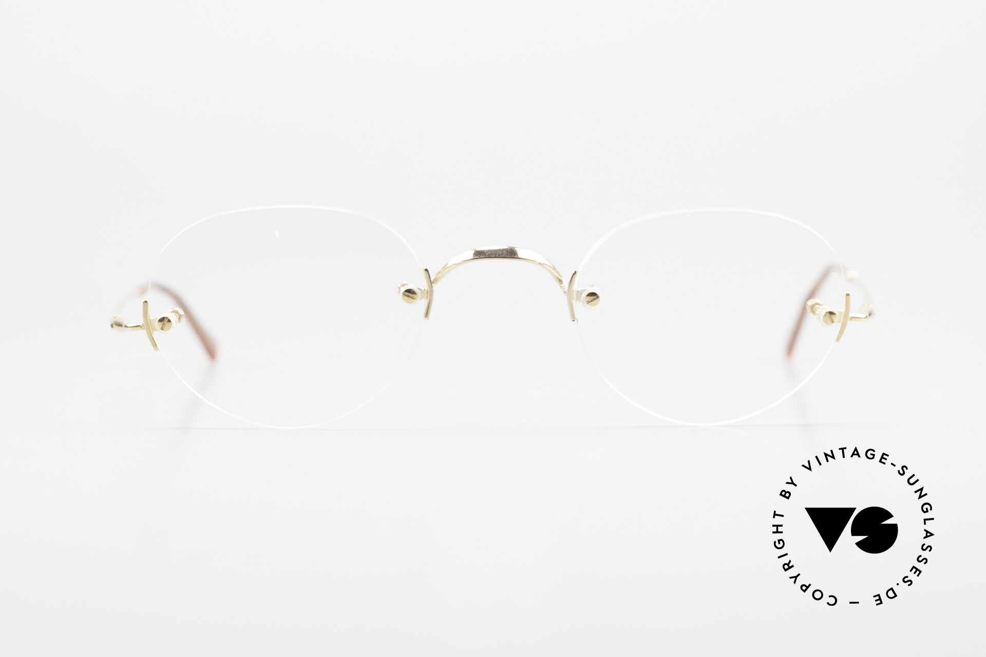 Glasses Lunor Classic Panto GP Rimless Eyeglasses Gold