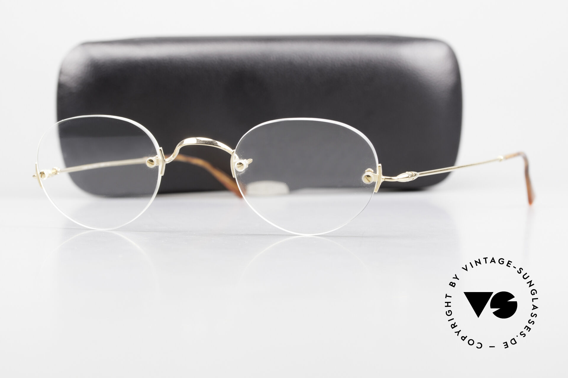 Glasses Lunor Classic Panto GP Rimless Eyeglasses Gold