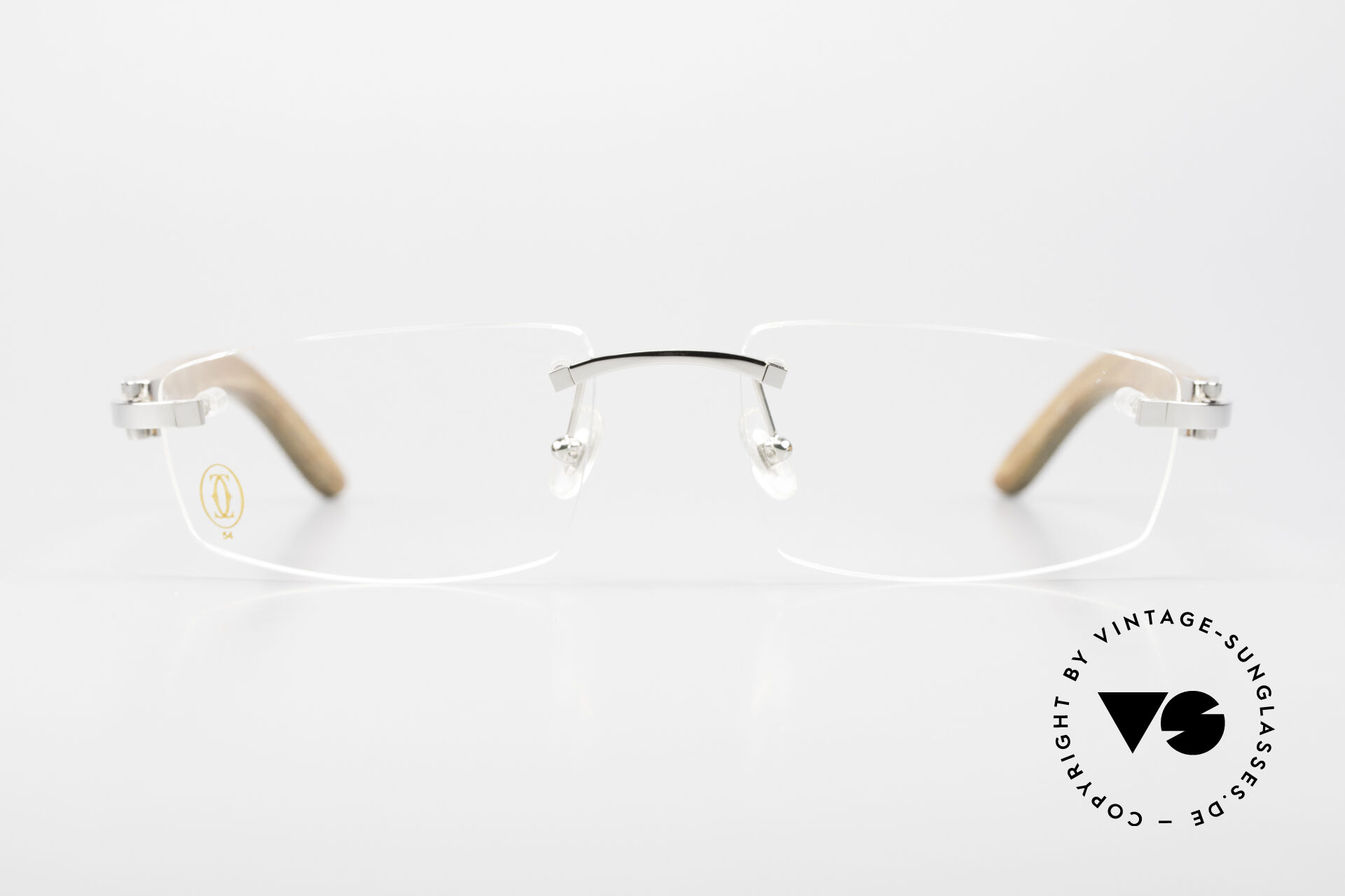 Cartier c sales décor rimless eyeglasses