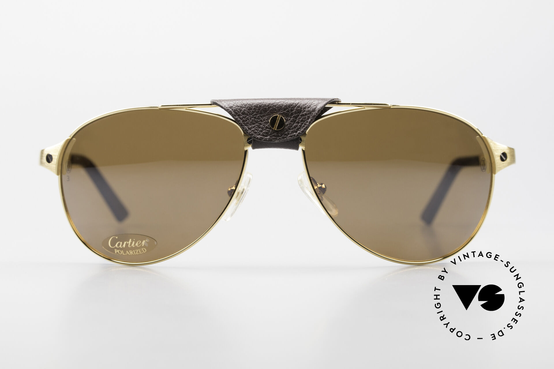 Cartier Santos Dumont Pilot Shades Leather Bridge