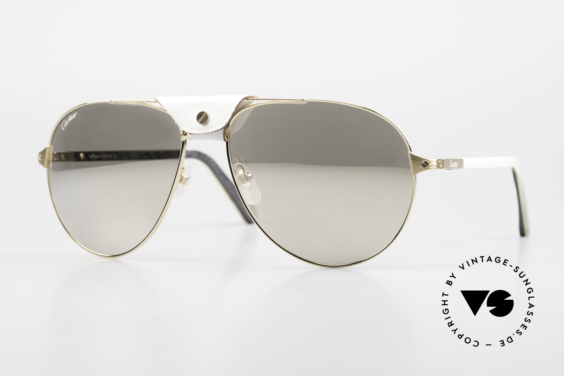 Sunglasses Cartier Limited CT0096S Buffalo Horn Gold Mirrored