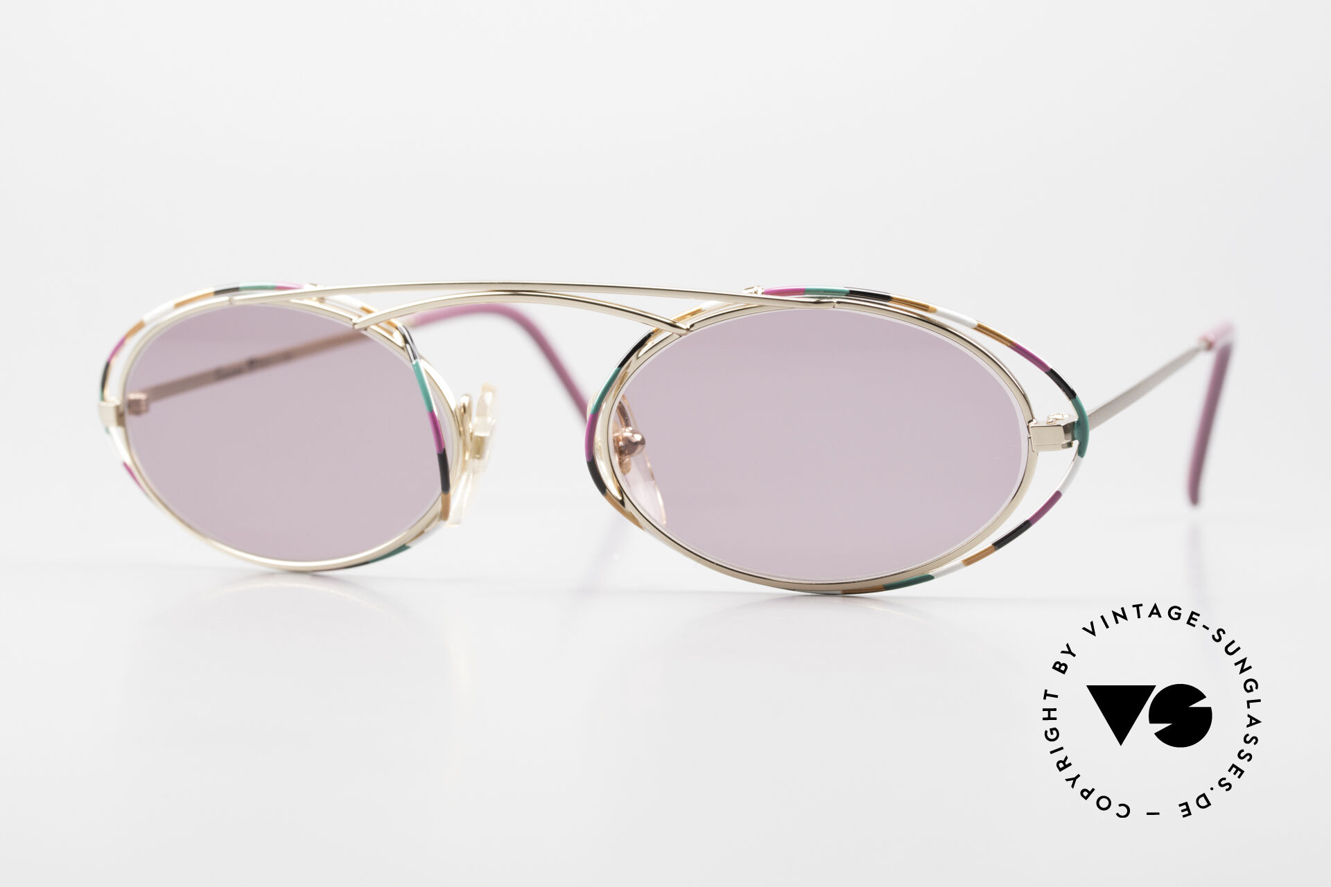 Lunettes Vintage Casanova LC-5 - Monture Carrée Or/argent/noir - Allemagne - Neuf Sans étiquette
