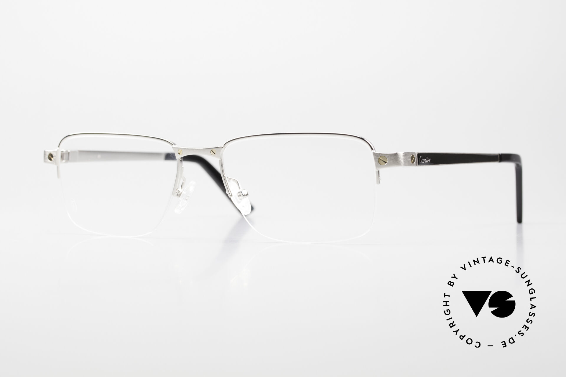 Glasses Cartier Santos De Cartier Brushed Platinum Finish