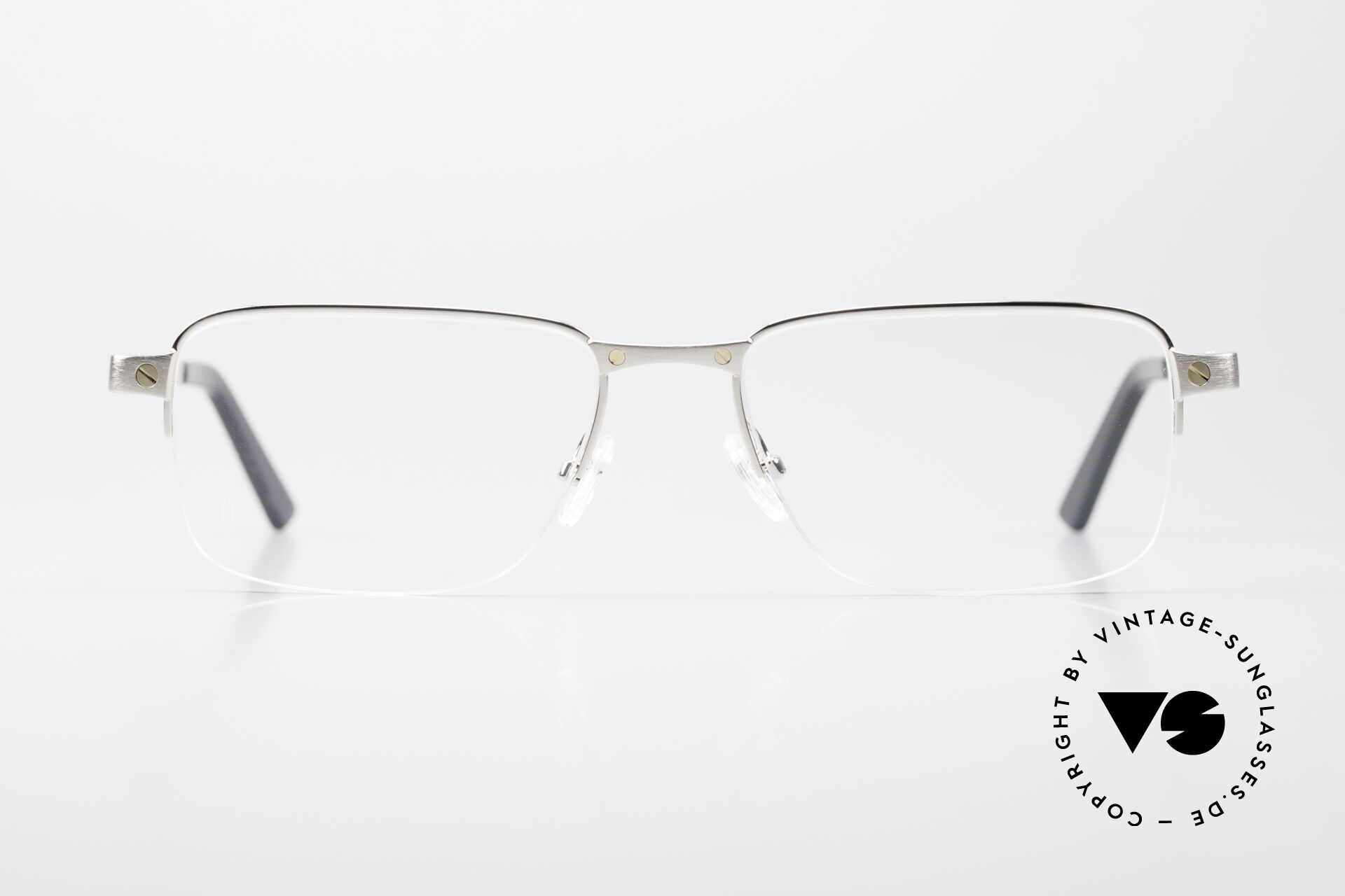 Glasses Cartier Santos De Cartier Brushed Platinum Finish