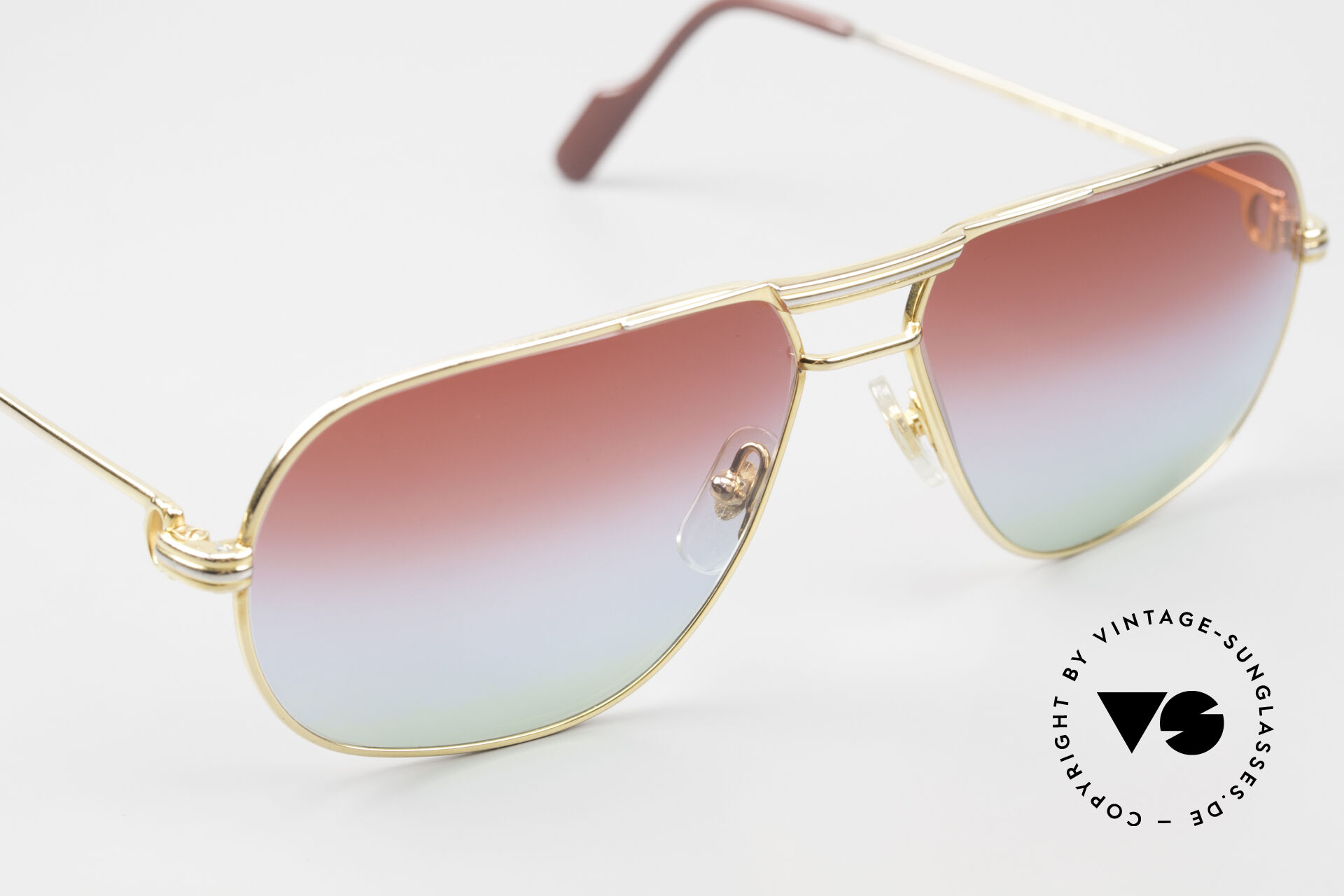 Sunglasses Cartier Tank - M 22ct Gold-Plated Tricolored