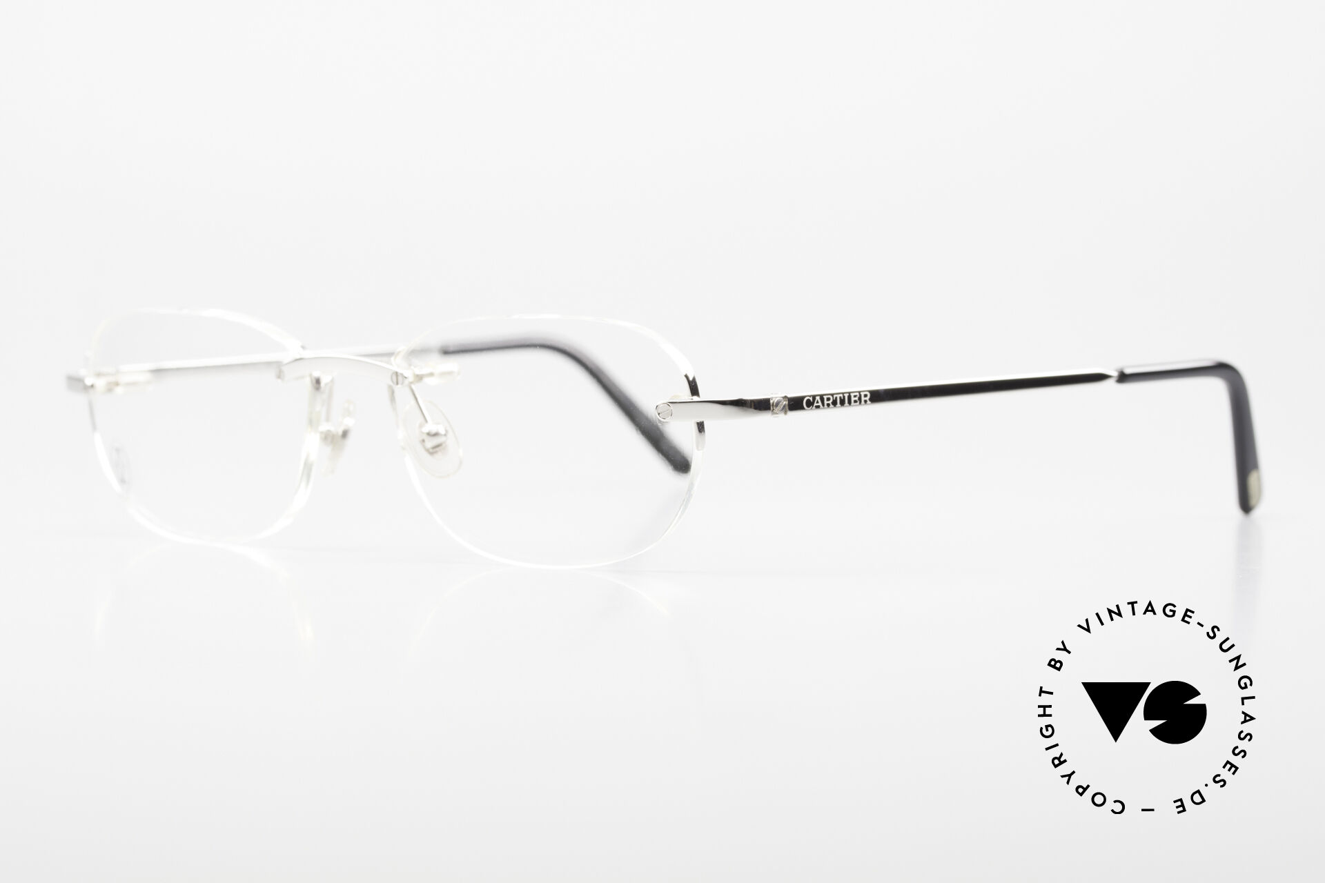 Glasses Cartier T-Eye Rimless Platinum-Plated Glasses - Main Image