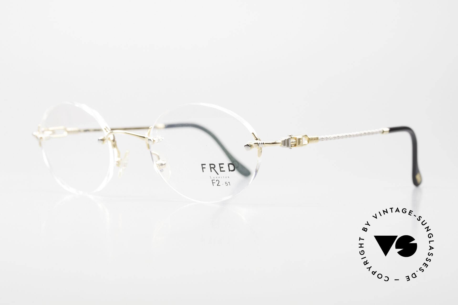 Glasses Fred Fidji F2 Rimless Vintage Frame Oval