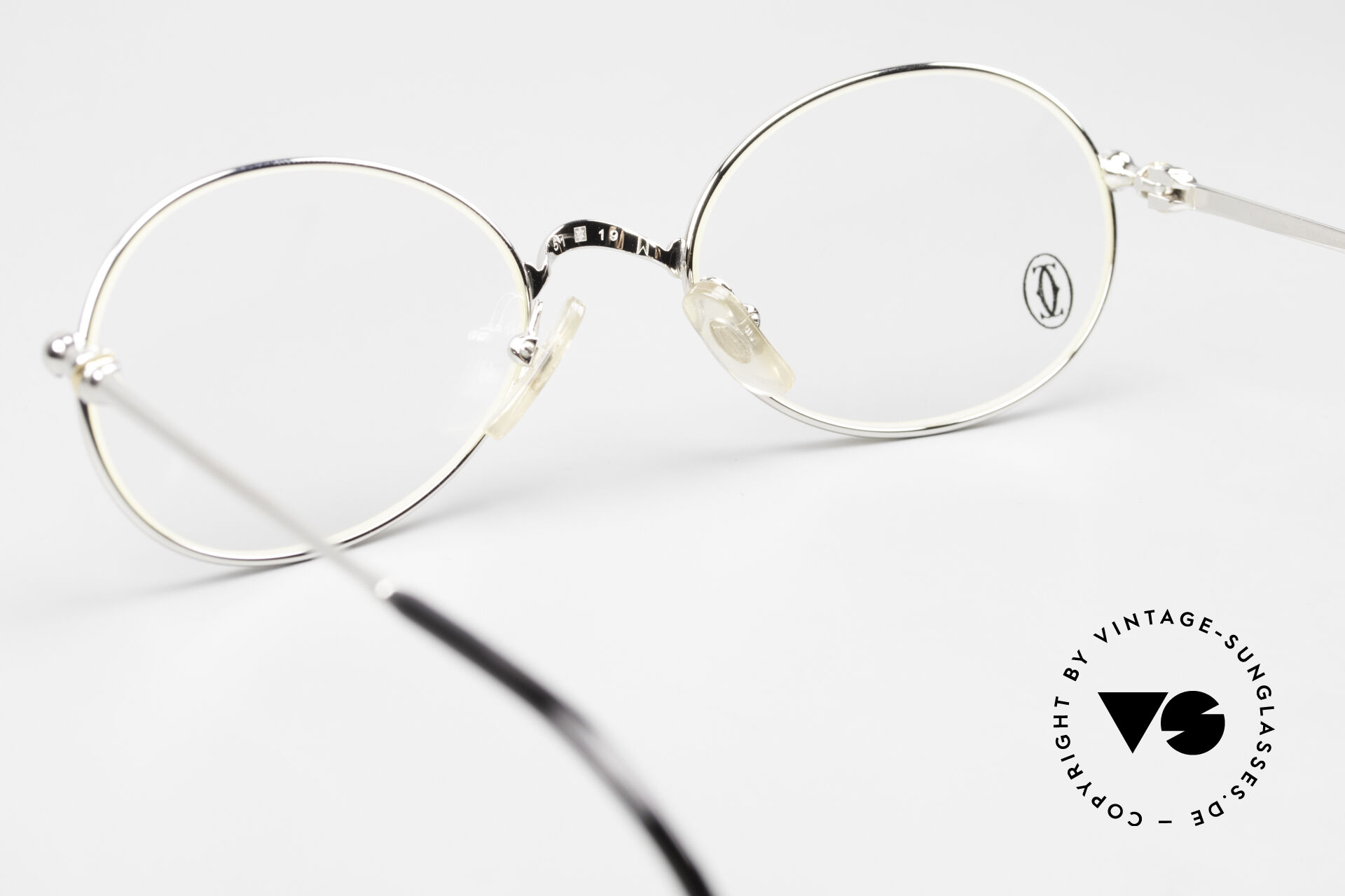 Glasses Cartier Saturne - M Platinum-Plated 90's Frame