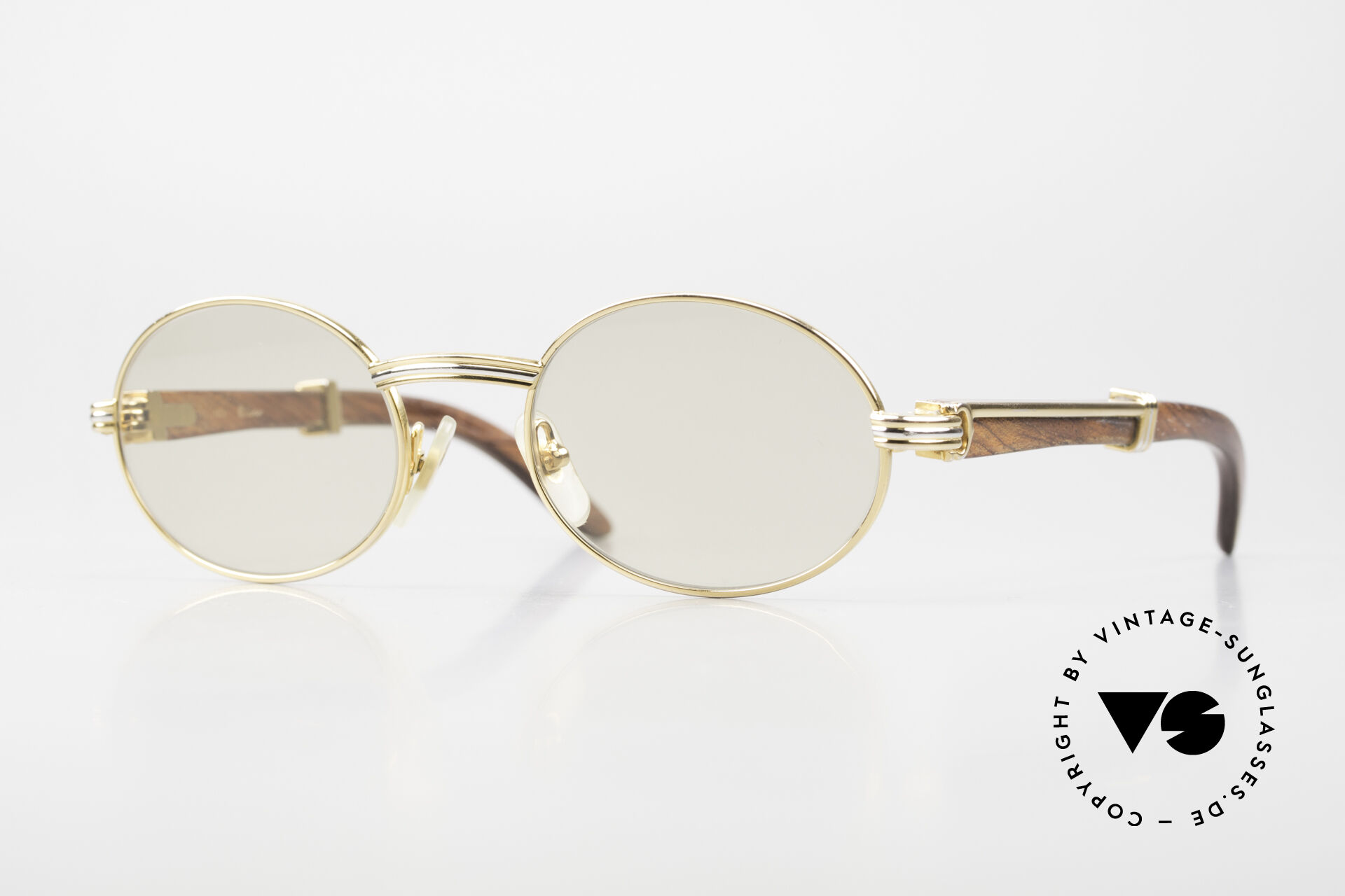 Sunglasses Cartier Giverny Rare Oval Wood Sunglasses