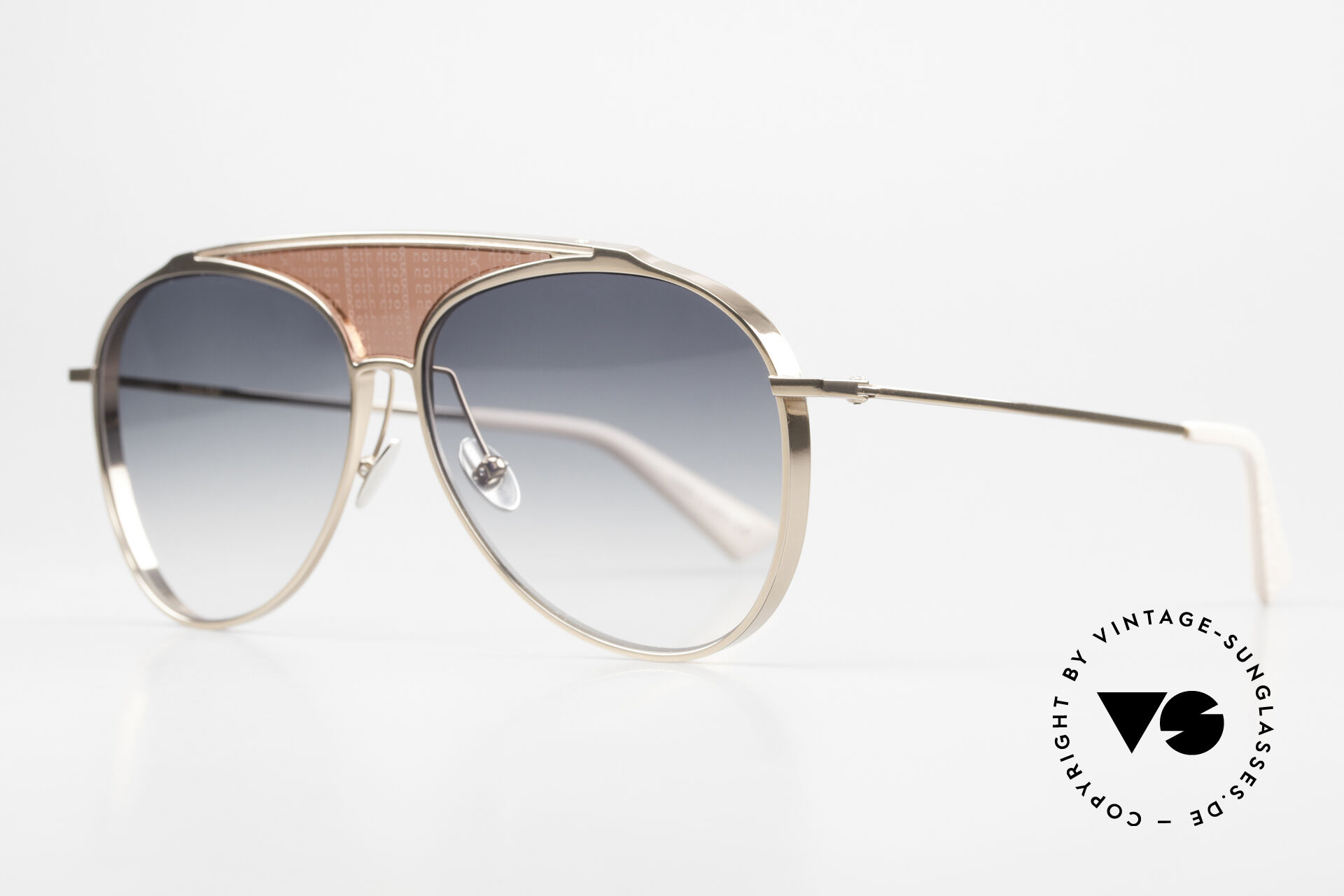 Sunglasses Christian Roth Funker Rose Gold Titanium Frame