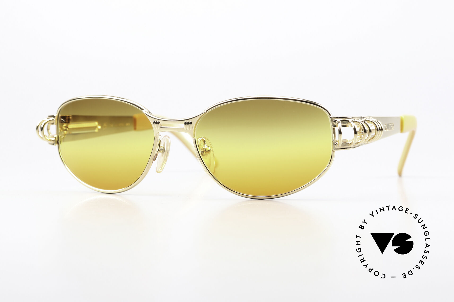 小物 JEAN PAUL GAULTIER / 56-6105 sun glass Jean Paul GAULTIER 56-6105 Black Gold Sunglasses and Genuine