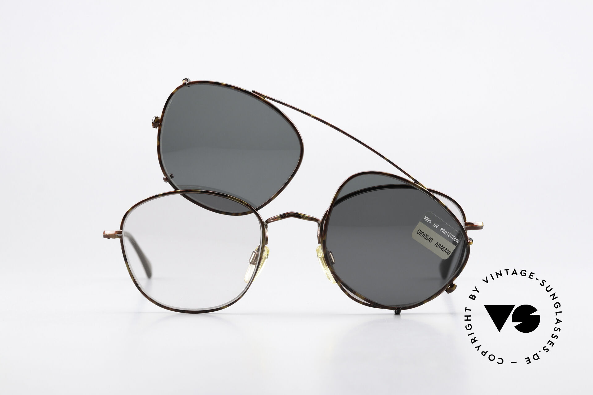 90s VINTAGE◆GIORGIO ARMANI アルマーニ クリップオン New Vintage Giorgio Armani 250 Eyeglasses with Clip-On C