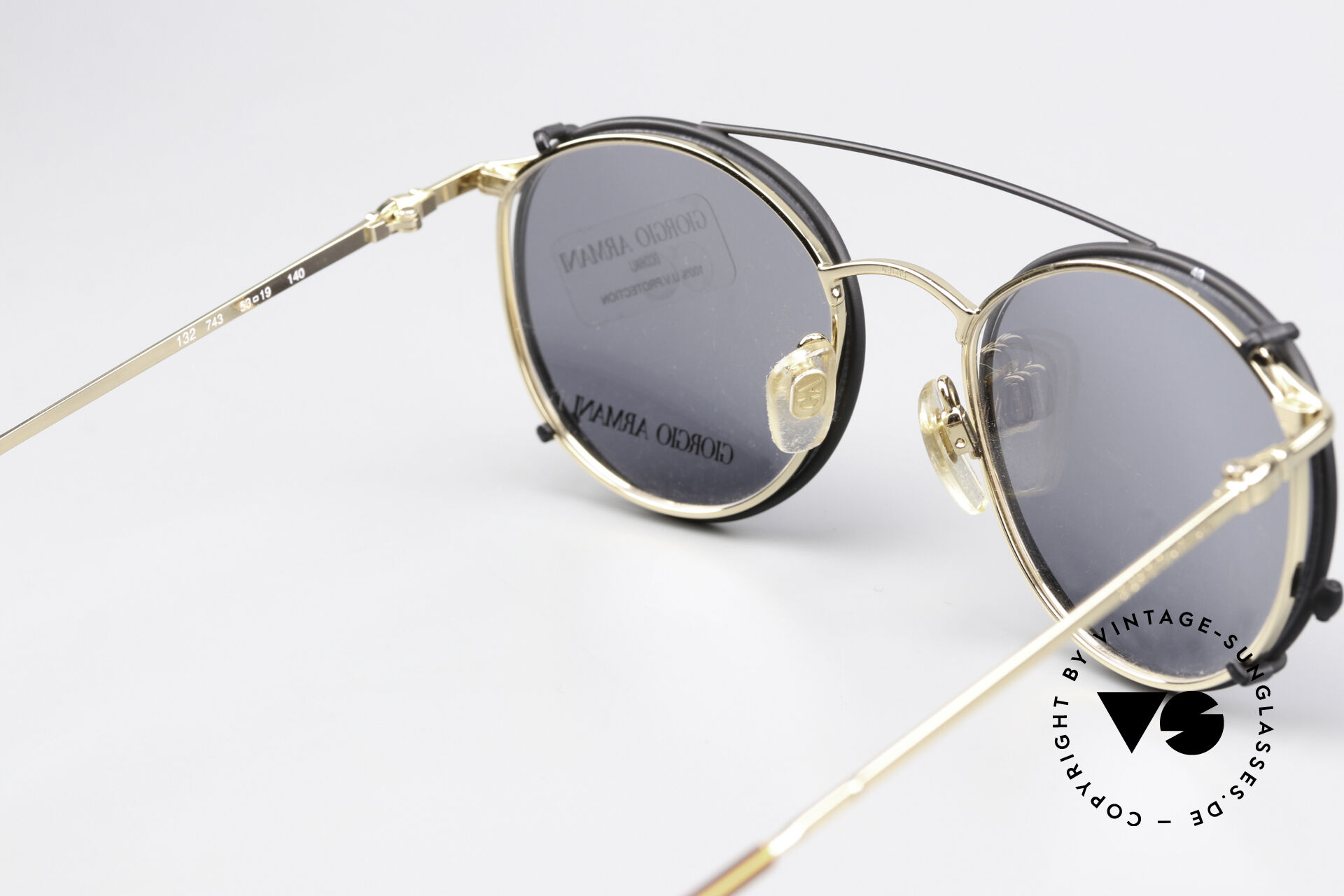 ビンテージ　90's GIORGIO ARMANI ゴールドフレーム　サングラス Giorgio Armani 624 786, Vintage 90s Folding Gold and Tortoise Oval