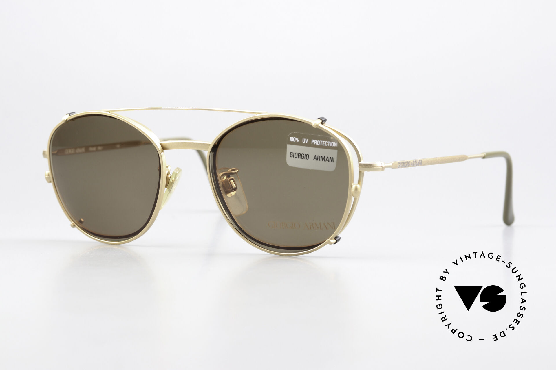 Sunglasses Giorgio Armani 203 1980's Frame With Sun Clip