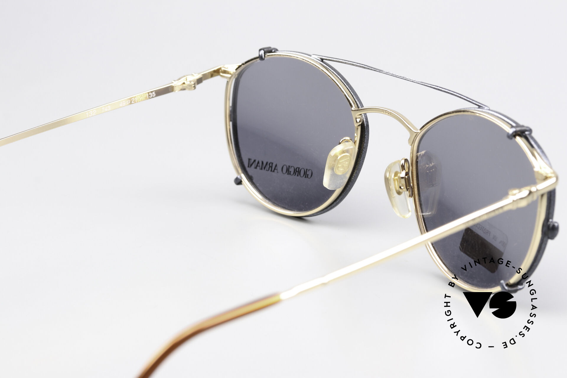Sunglasses Giorgio Armani 132 With Blue Metallic Clip On