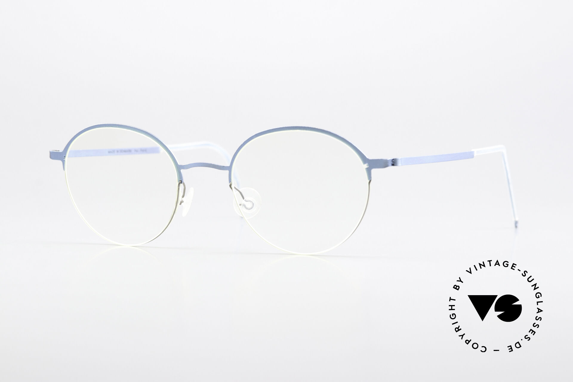 Glasses Lindberg 4010 Strip Titan 1990's Frame Blue Silver