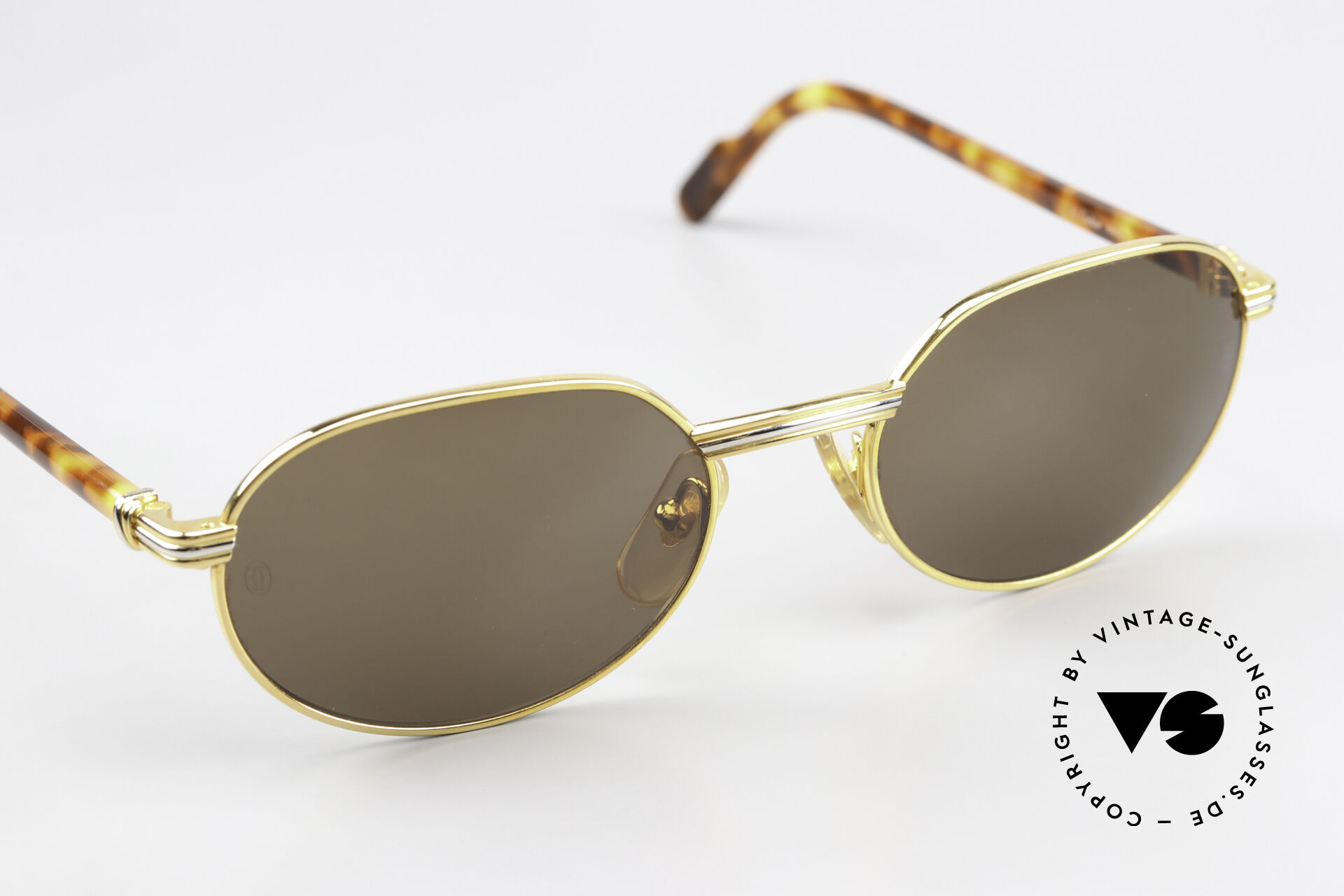 ?VINTAGE CARTIER Circa 90s Lueur 22K Gold-Plated & Tortoise Acetate • UNISEX Cartier Paris Vintage Tortue LM, 18K Yellow Gold, Ref  main image 3