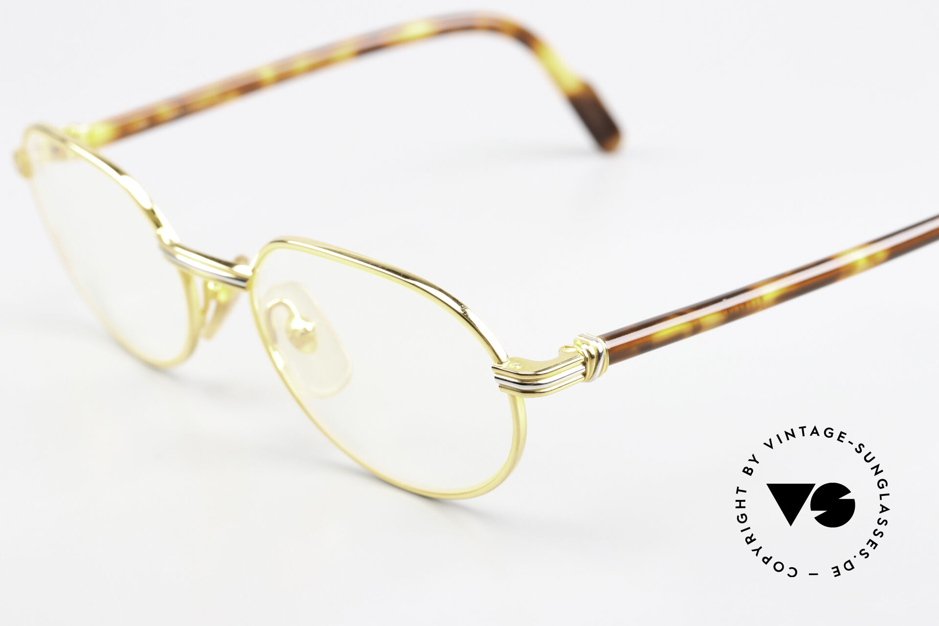 ?VINTAGE CARTIER Circa 90s Lueur 22K Gold-Plated & Tortoise Acetate • UNISEX Cartier Paris Vintage Tortue LM, 18K Yellow Gold, Ref  main image 2