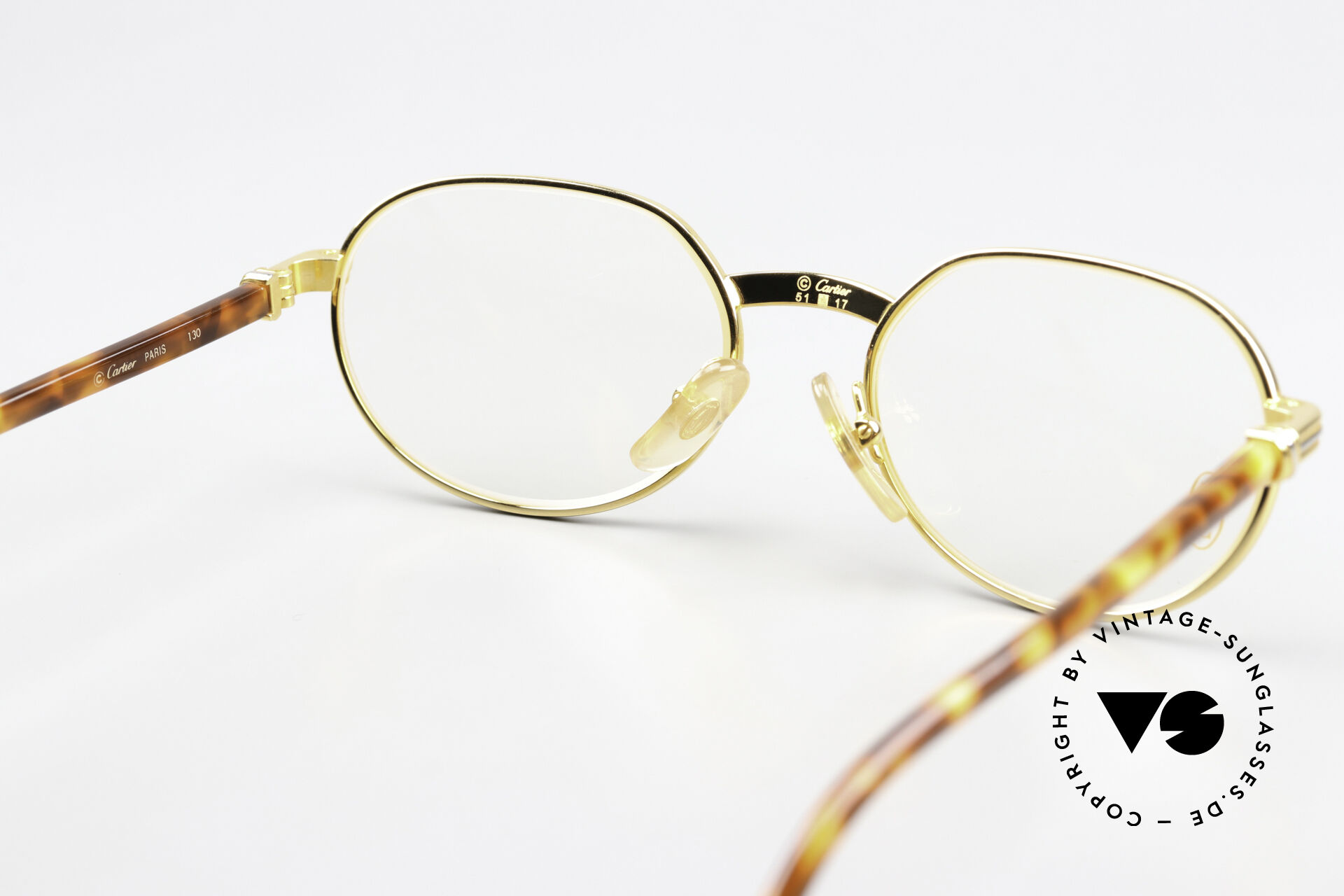 ?VINTAGE CARTIER Circa 90s Lueur 22K Gold-Plated & Tortoise Acetate • UNISEX Cartier Paris Vintage Tortue LM, 18K Yellow Gold, Ref  main image 4