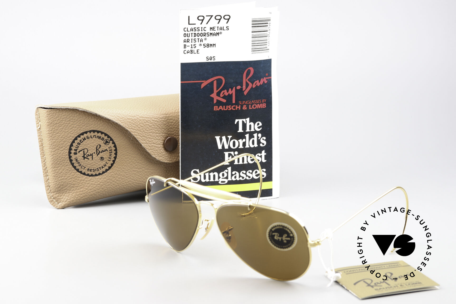 Sunglasses Ray Ban Outdoorsman Rare 58mm Frame Size