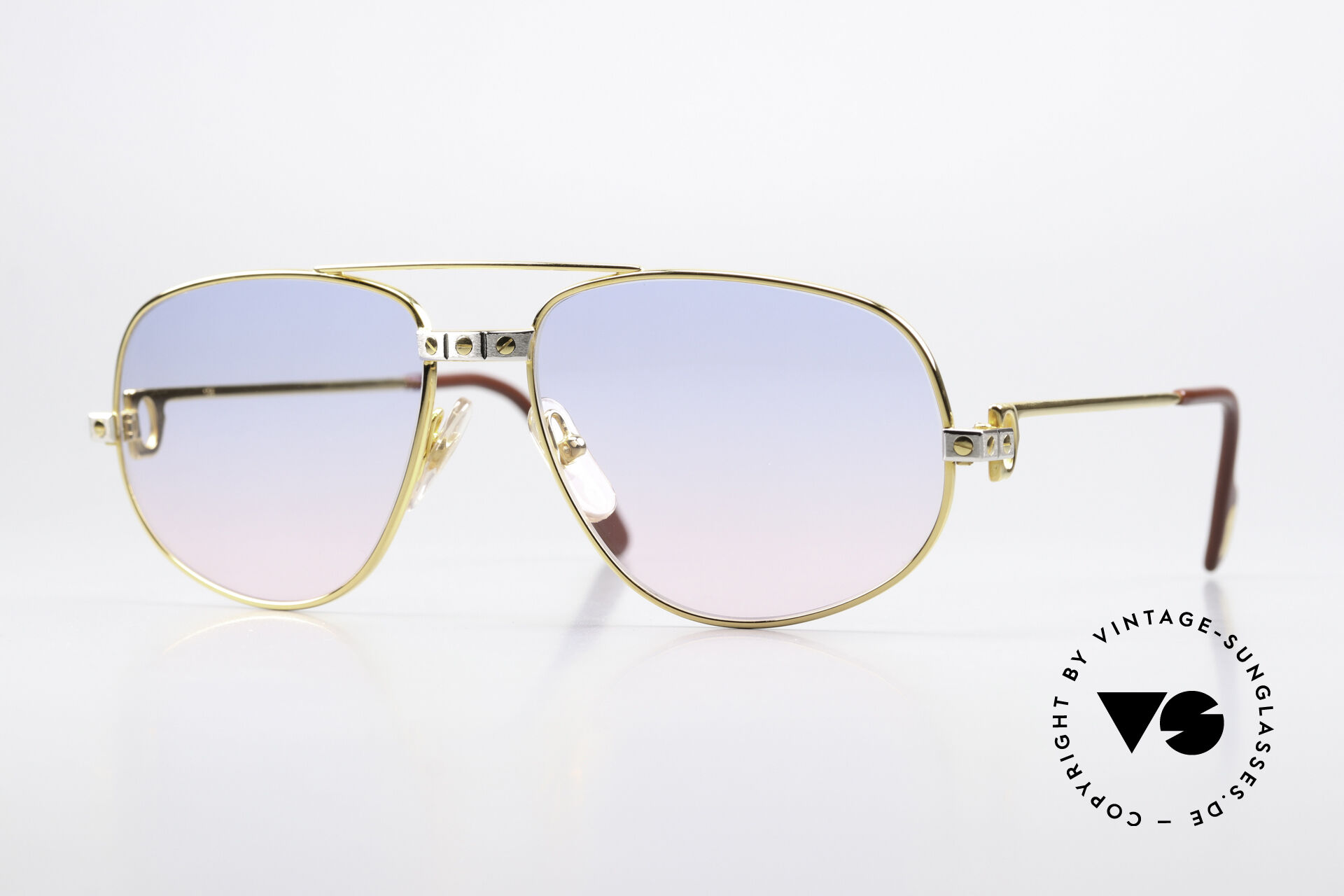 Vintage Cartier Sunglasses - Dark Pink Lenses Glasses Cartier Spider - S Light Pink Mirrored Lenses main image 3