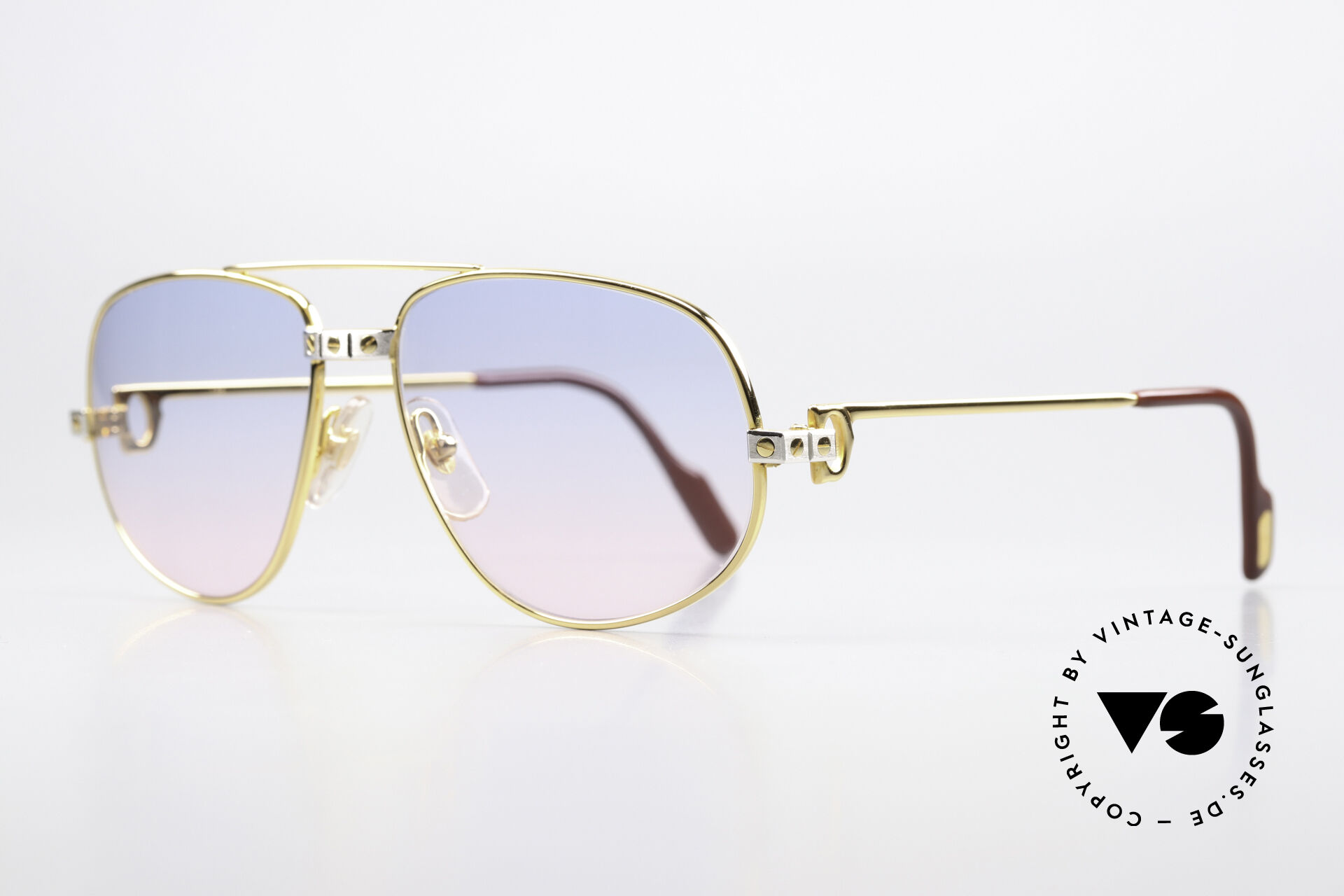 Sunglasses Cartier Romance Santos M Babyblue Pink Gradient Lens