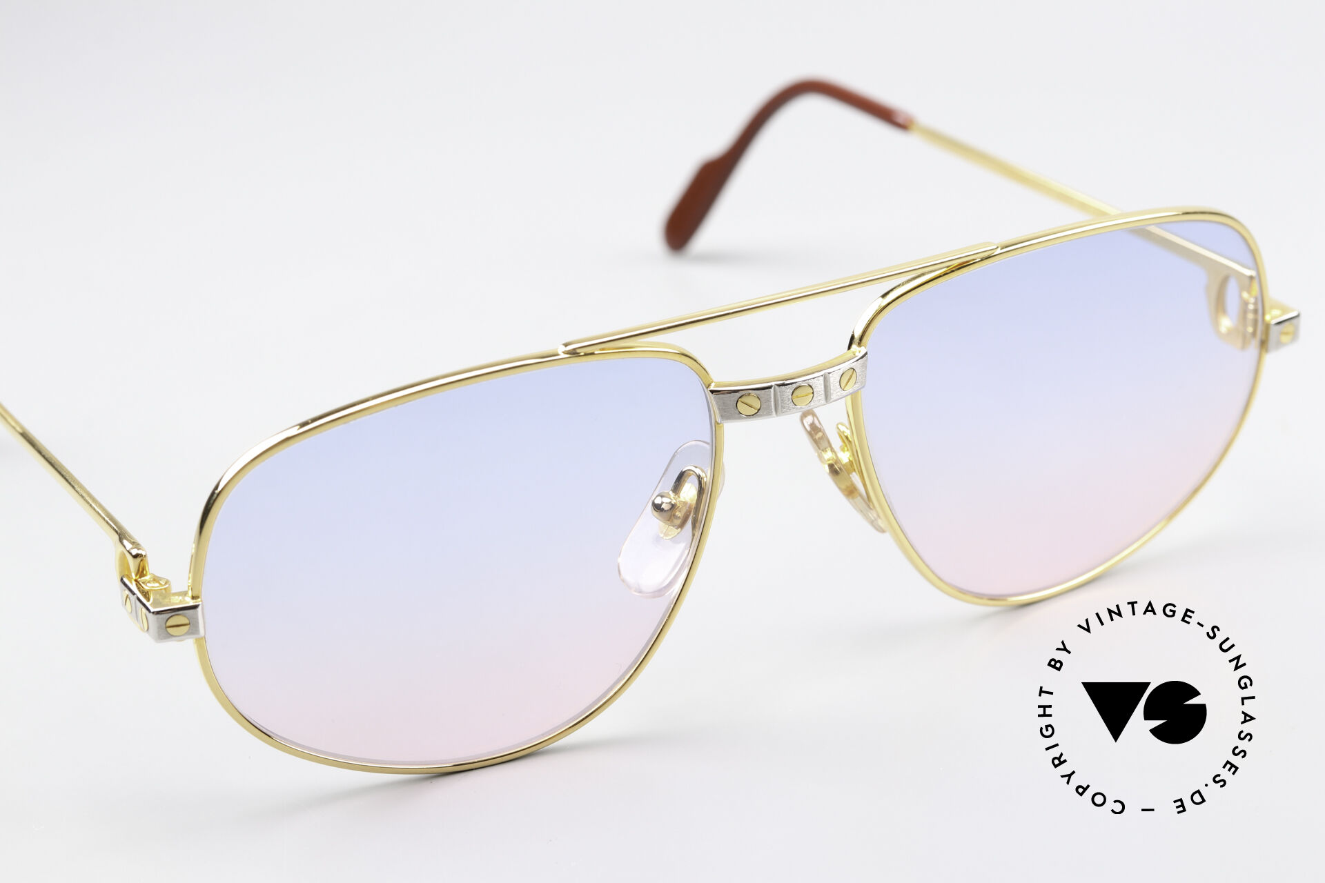 Sunglasses Cartier Romance Santos M Babyblue Pink Gradient Lens