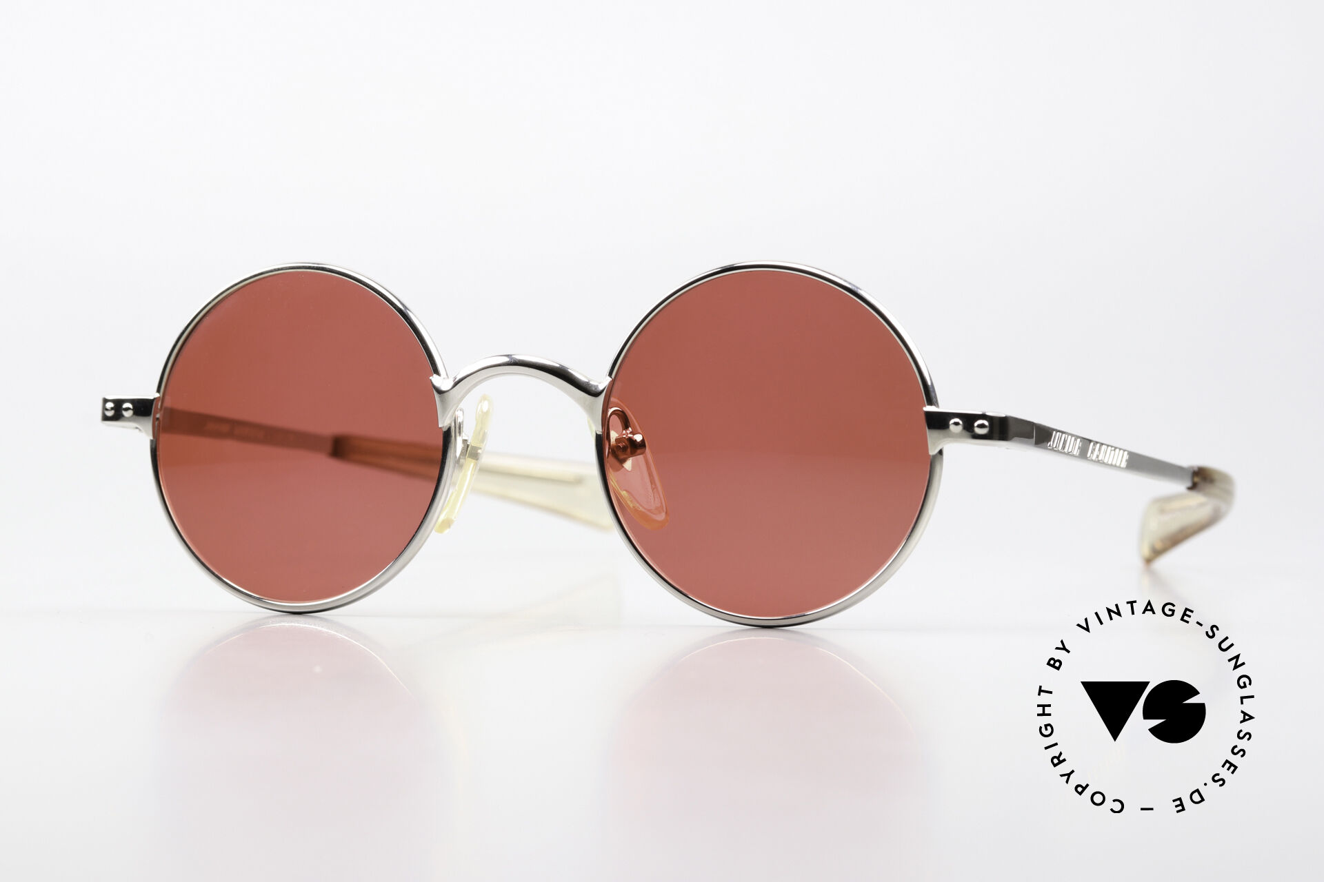 Sunglasses Jean Paul Gaultier 57-0173 Silver Chrome Blood Orange