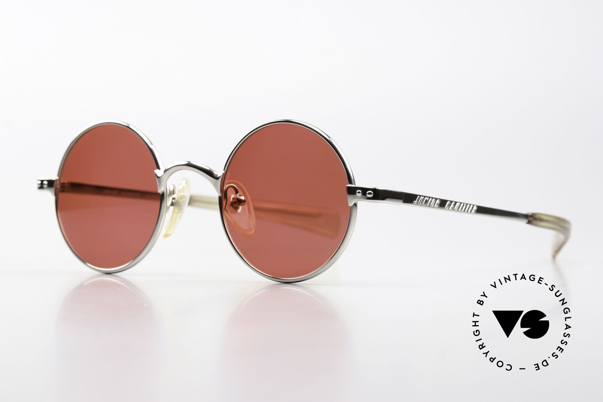 Sunglasses Jean Paul Gaultier 57-0173 Silver Chrome Blood Orange
