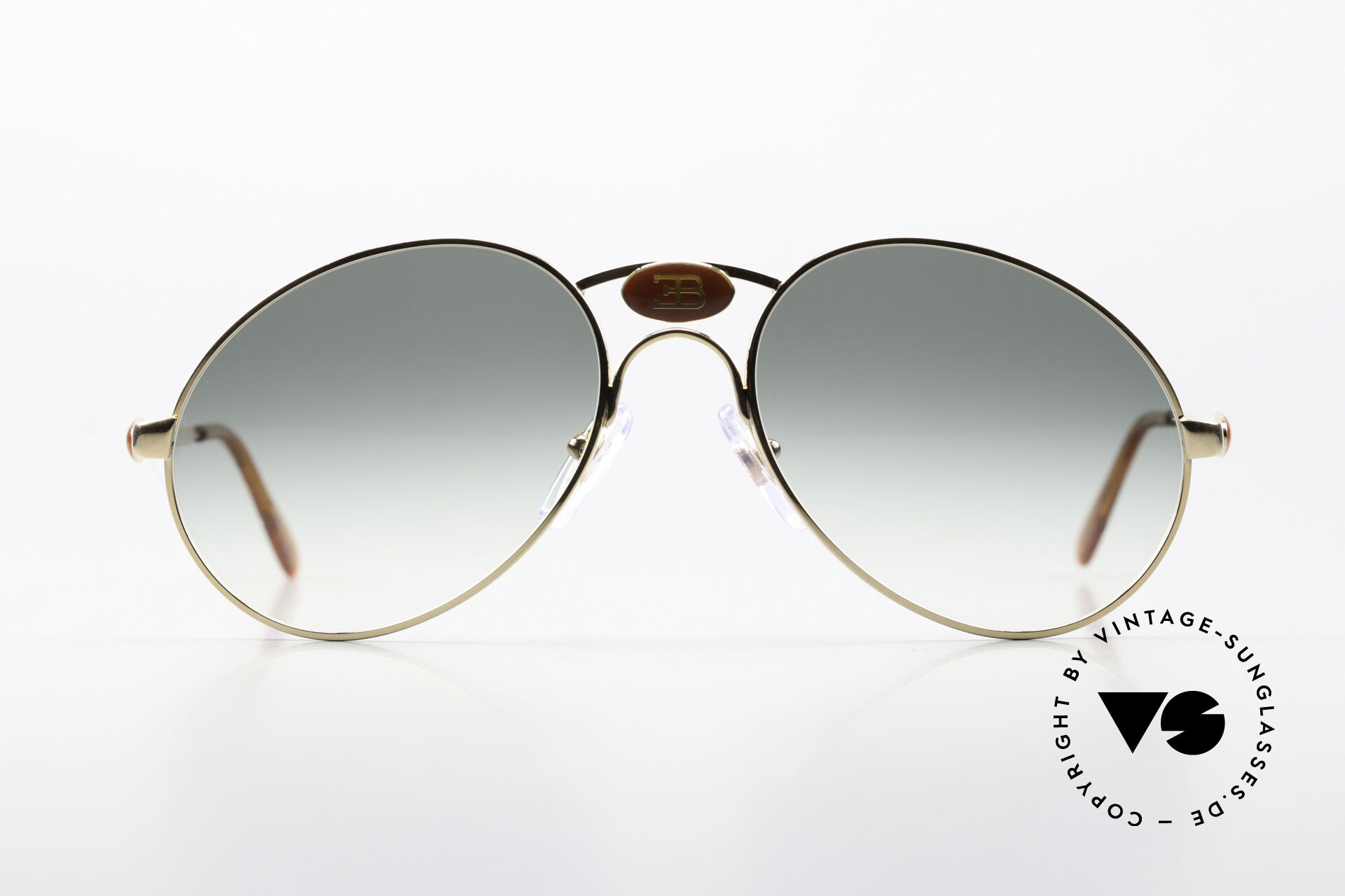 Lunettes De Soleil Vintage Bugatti 65986 – Or, Marron, Rouge, Forme Ovale, Neuves Sans étiquette