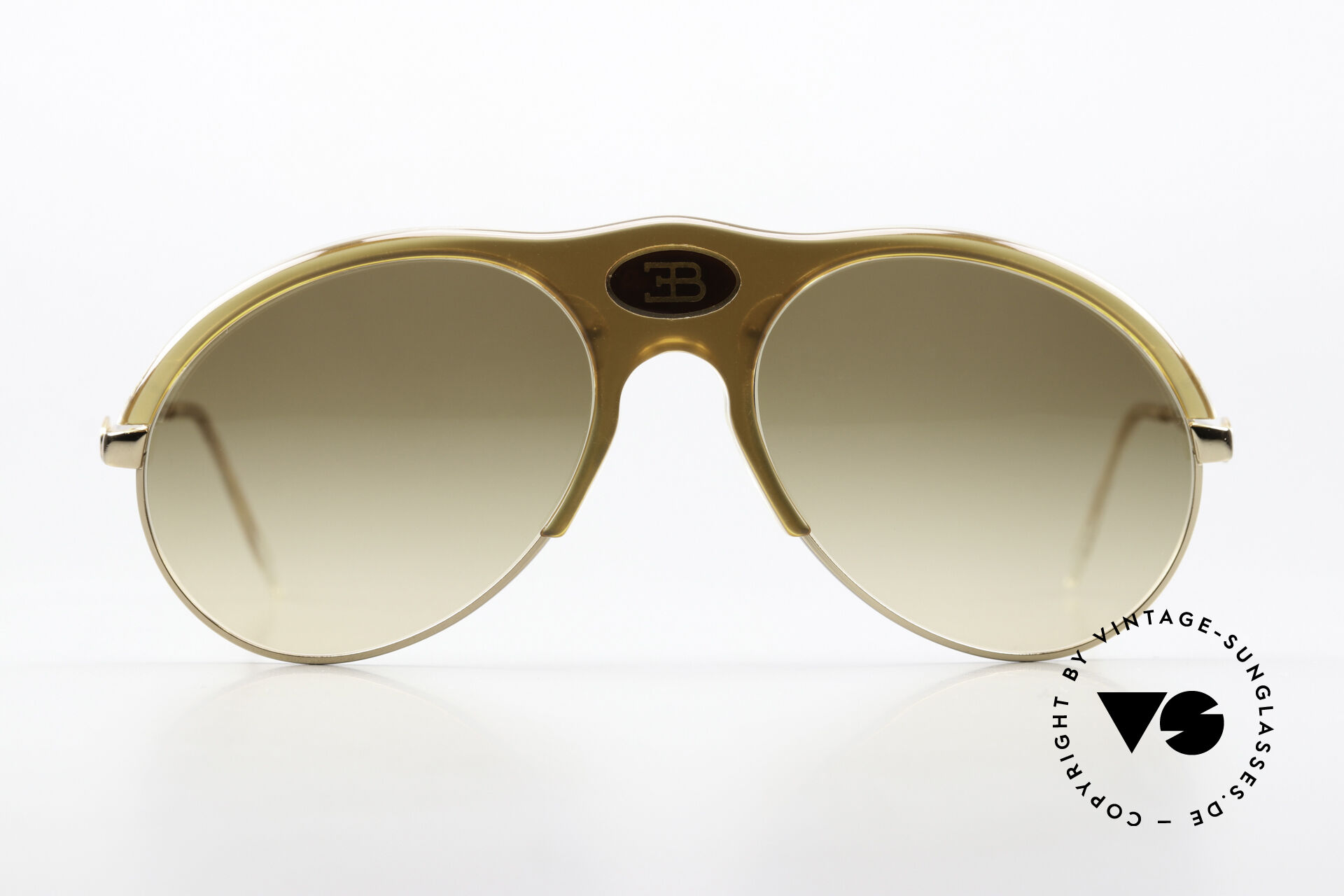 Bugatti Gold Frame Rose-Tint Round Sunglasses Sunglasses Bugatti 11711 Small Round Luxury Sunglasses main image 2