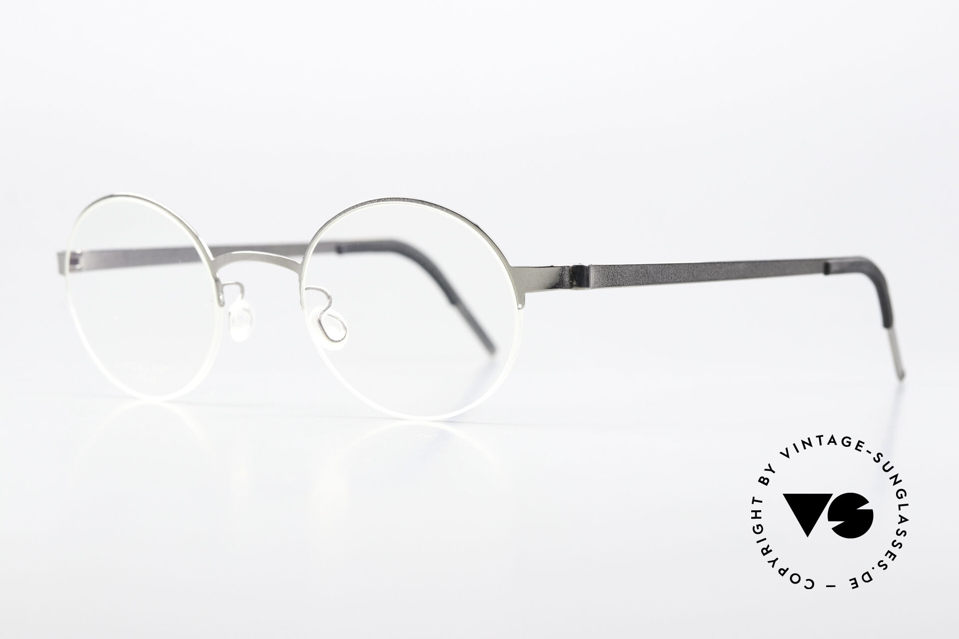 Glasses Lindberg 7413 Strip Titanium Round Nylor Frame Silver Glasses Lindberg 7413 Strip Titanium Round Nylor Frame Silver