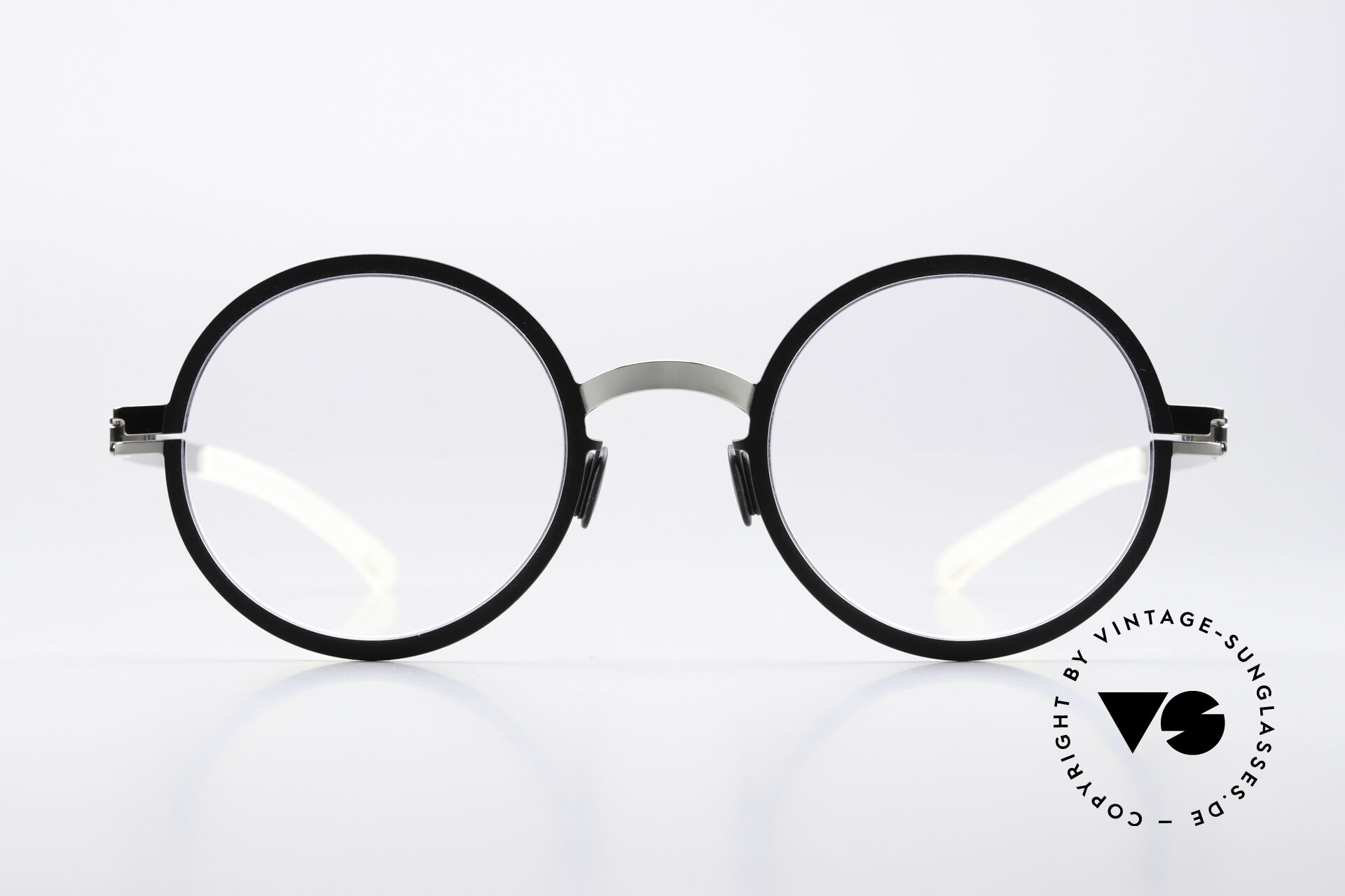 mikaページ Glasses Mykita Bibi Round Frame Black Silver