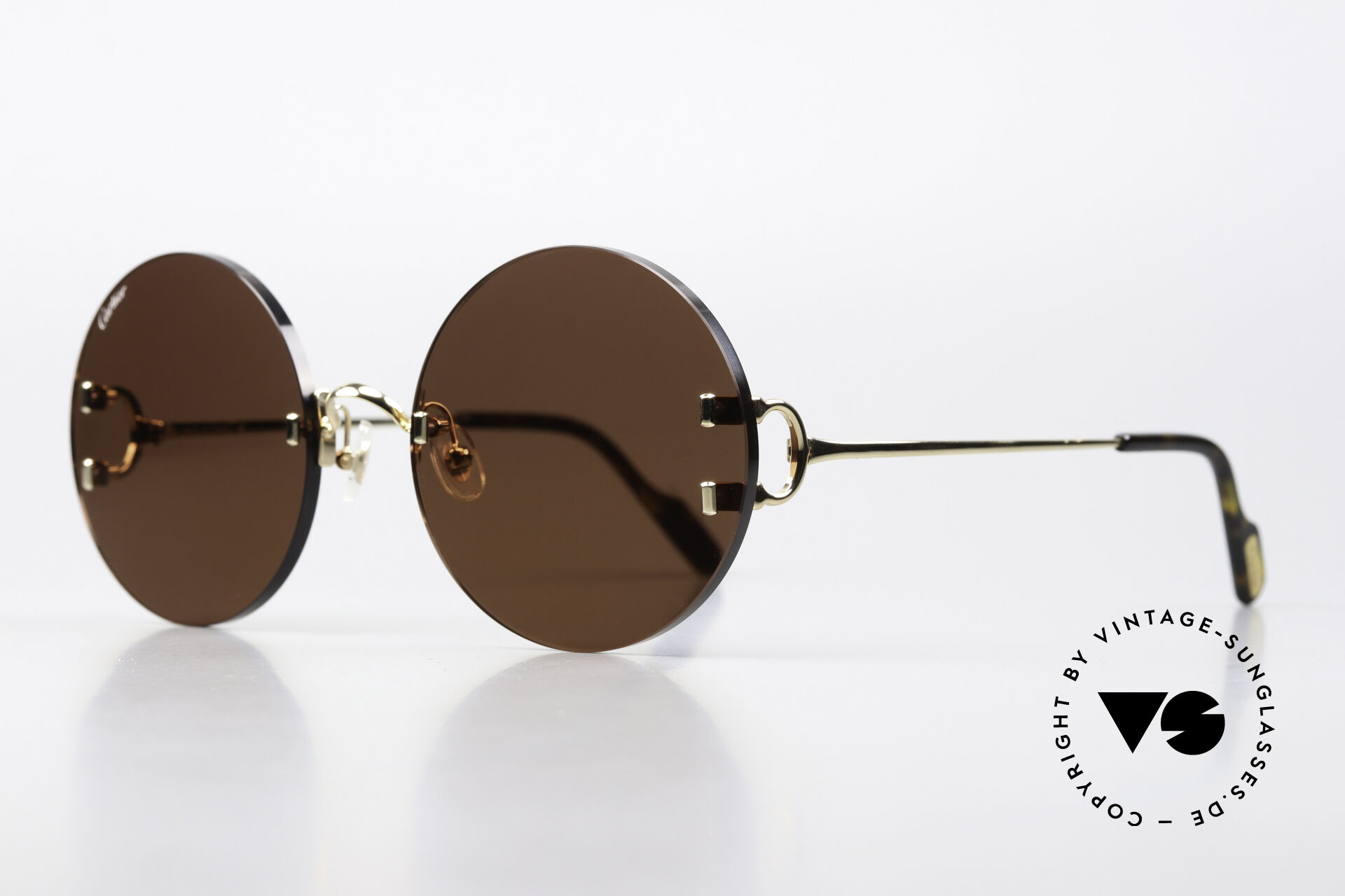 Sunglasses Cartier C-Decor Rimless Feminine Oversize Round