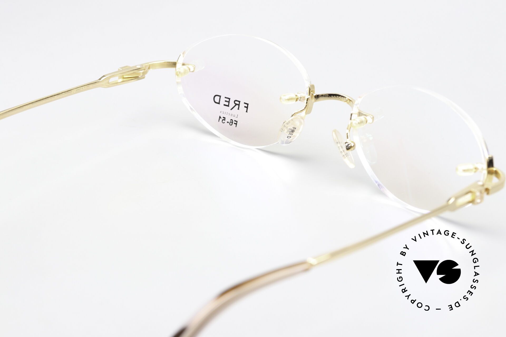 Glasses Fred Prestige Zirconium Gemstone Rimless Frame 90s