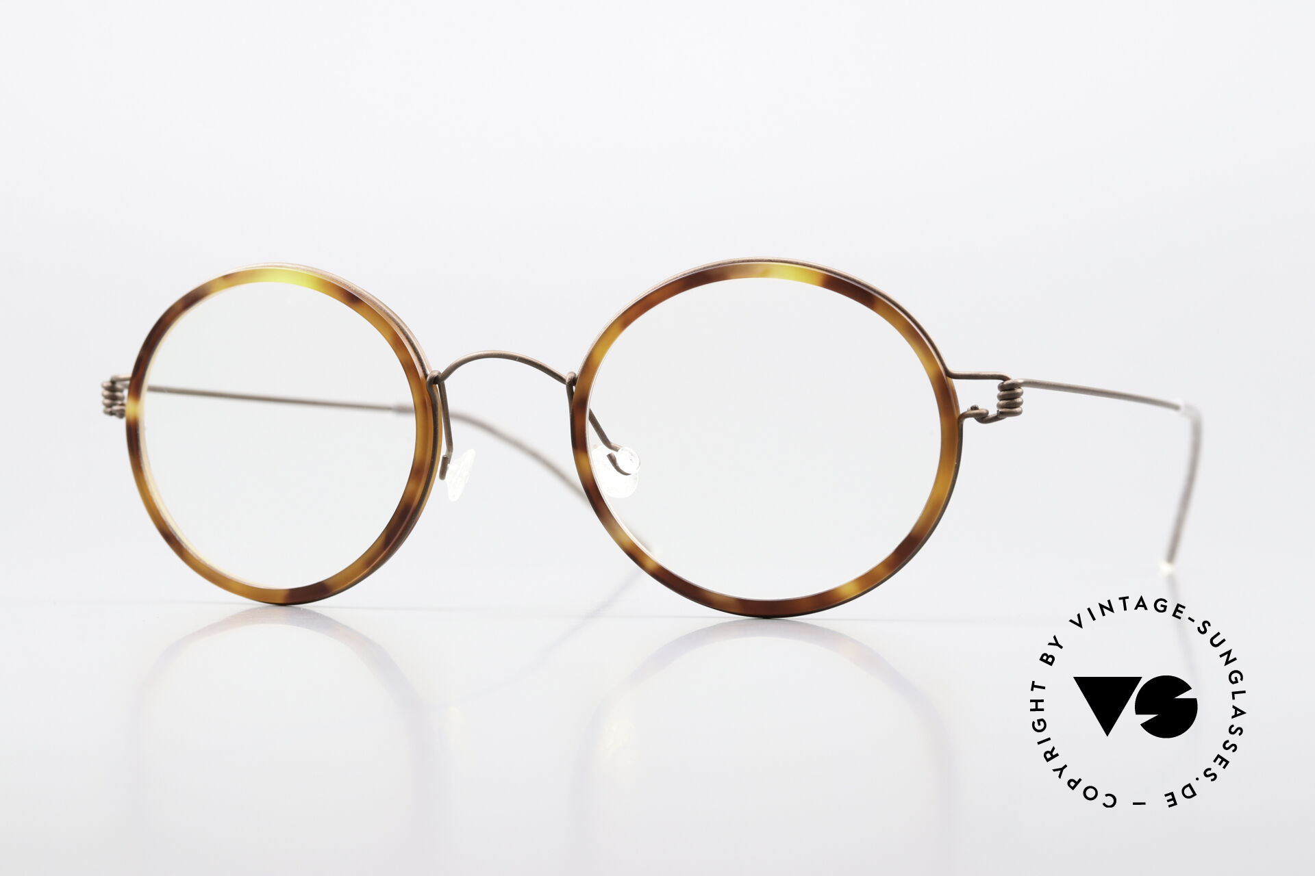 Glasses Lindberg Cameron 46 Air Titan Rim Round Frame Bronze