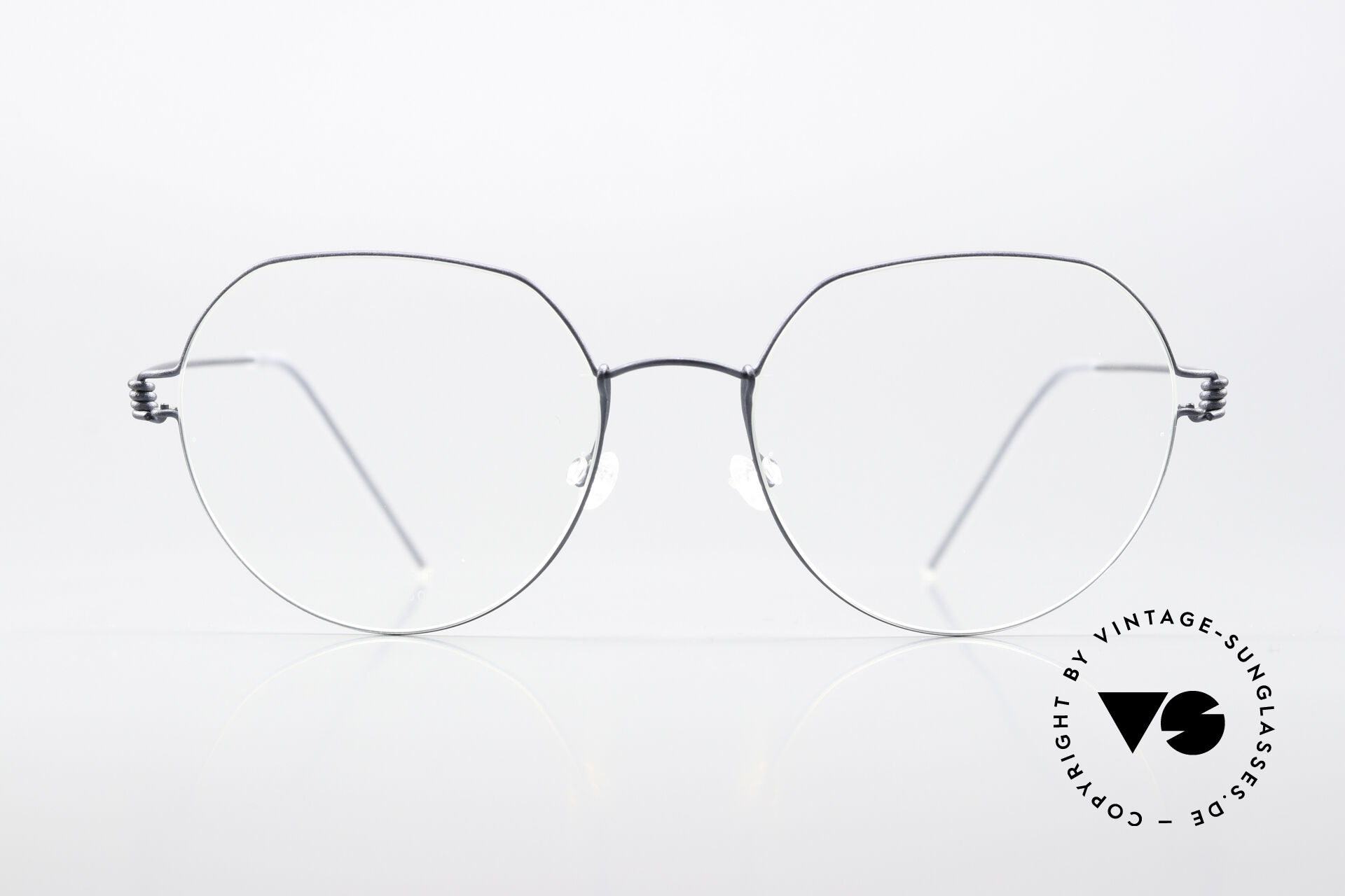 Glasses Lindberg Evan Air Titan Rim Panto Frame Matt Blue Gray