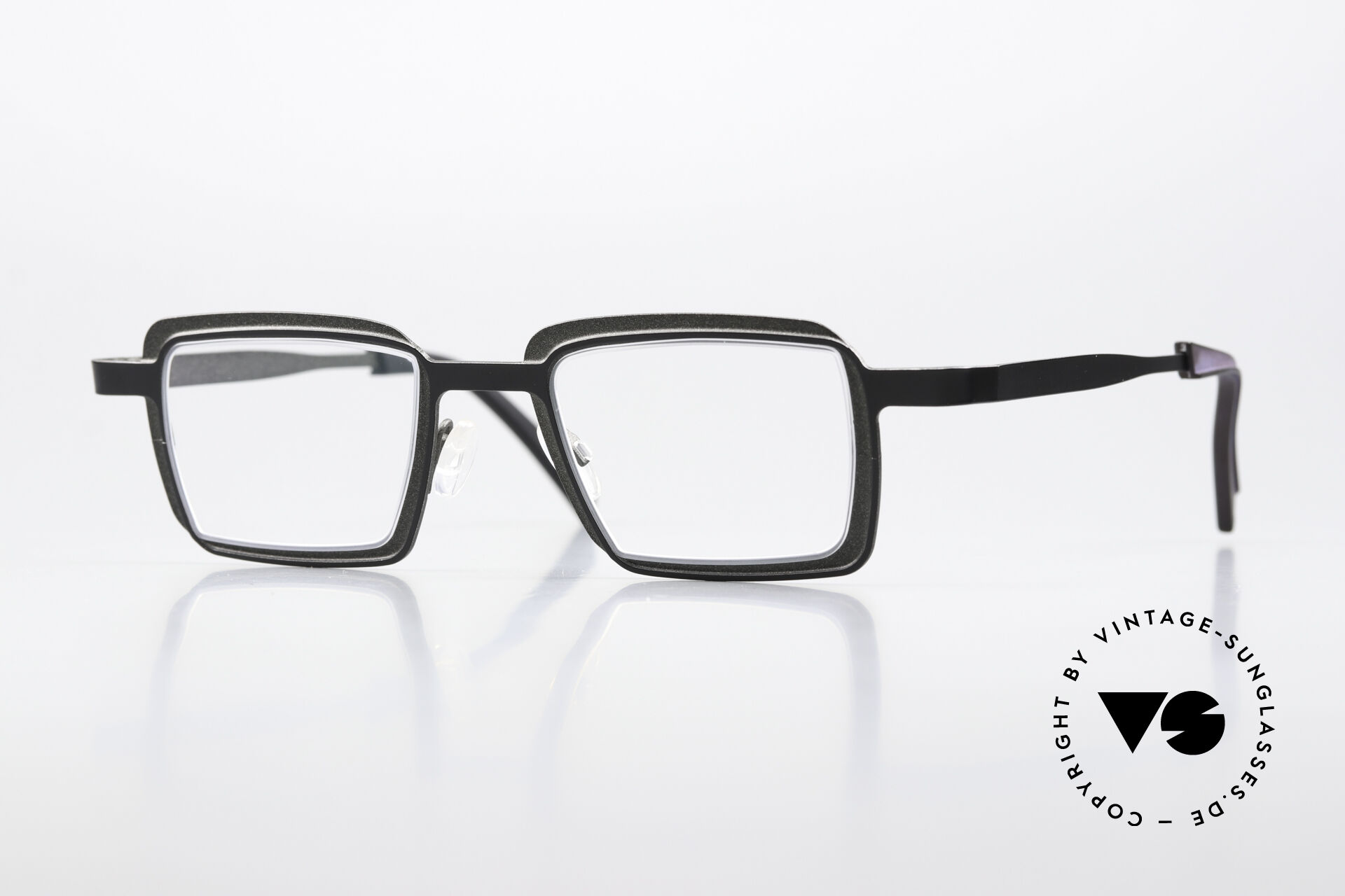 Glasses Theo Belgium Eye-Witness YC Black And Gray Eyeglasses
