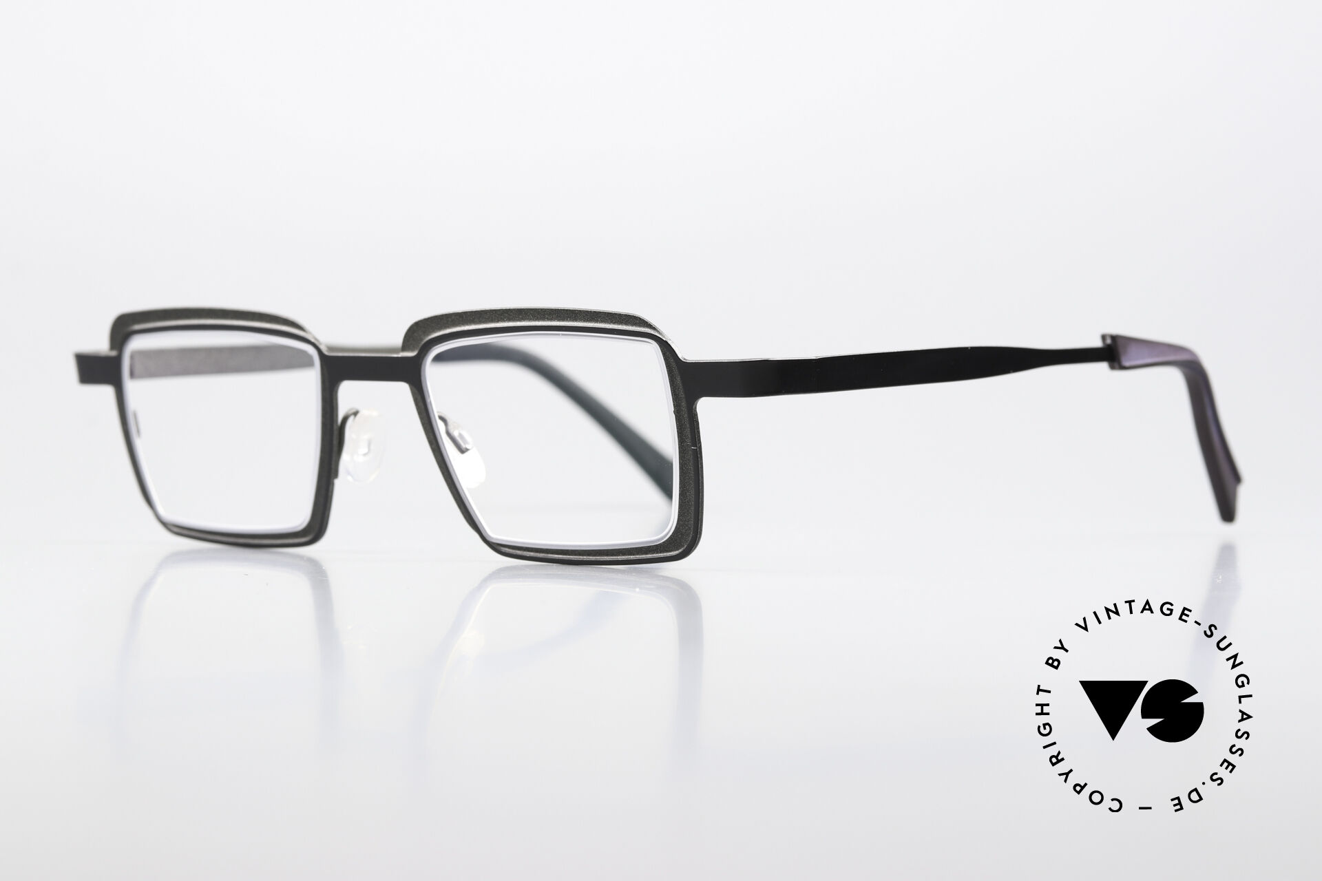 Glasses Theo Belgium Eye-Witness YC Black And Gray Eyeglasses