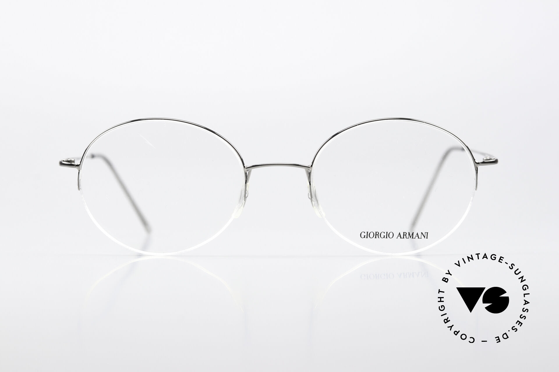 GIORGIO ARMANI Silver Metal Round Eyewear Readers main image 1