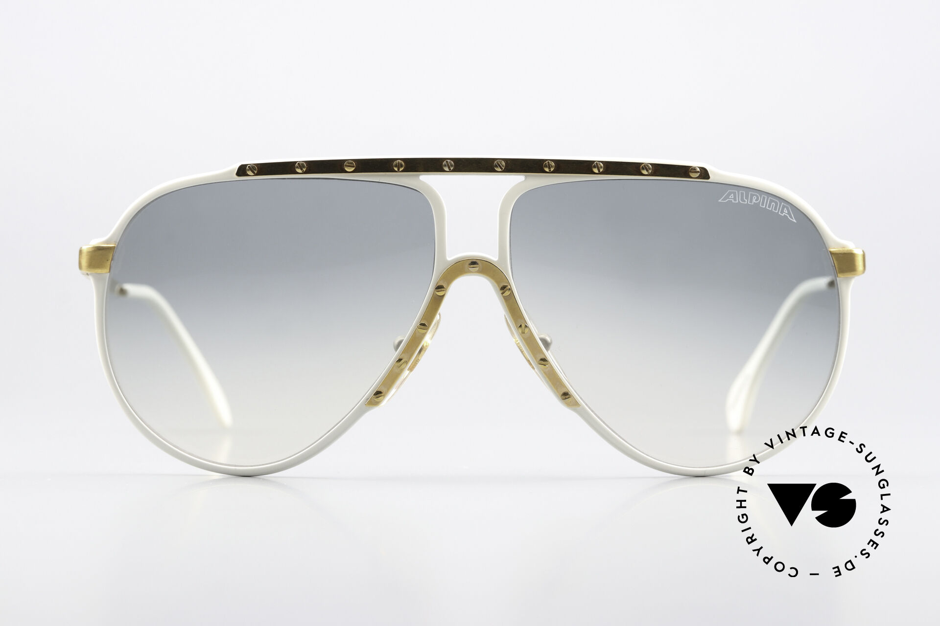 Lunettes De Soleil ALPINA Vintage Boogaloo 701 - Allemagne Années 80, Monture écaille/doré