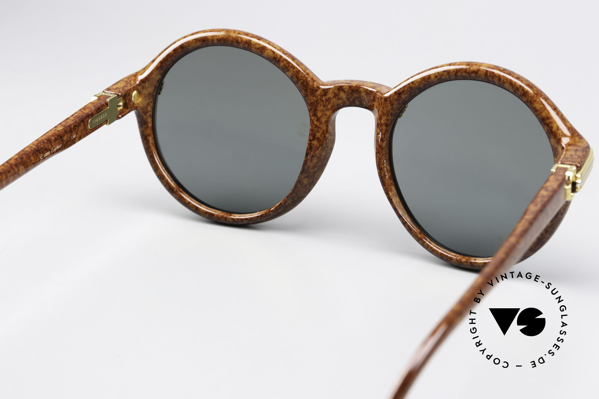 Vintage 1991 18k Gold Cartier Cabriolet Sunglasses - 140mm Very Rare Authentic 1991 Vintage Cartier Sunglasses Gold  main image 4