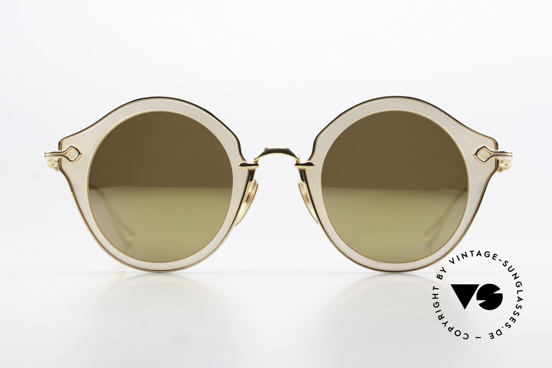 Sunglasses Chrome Hearts Bella Hadid White Pearl Gold Mirrored
