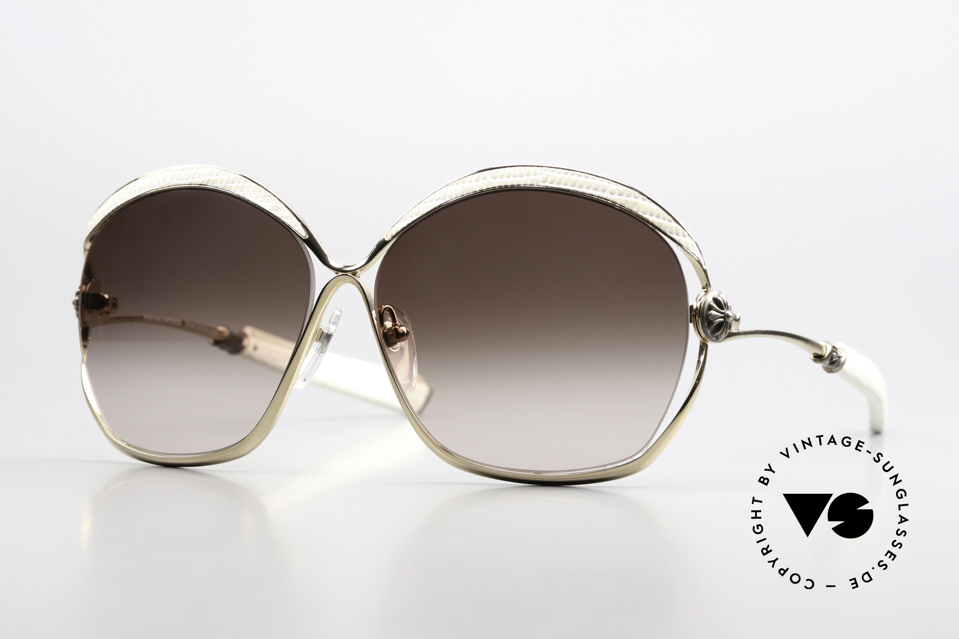 Sunglasses Chrome Hearts Fluffer White Lizard Leather Frame display picture 1