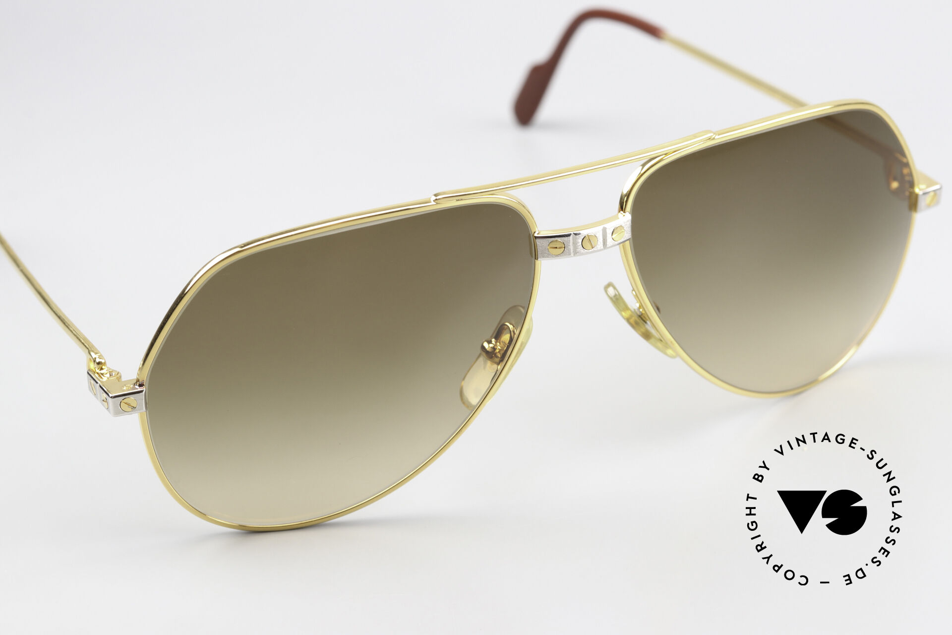 Cartier Gold Sunglasses with Gradient Brown Lenses CT0582S Sunglasses - Cartier Authorized Retailer  main image 3