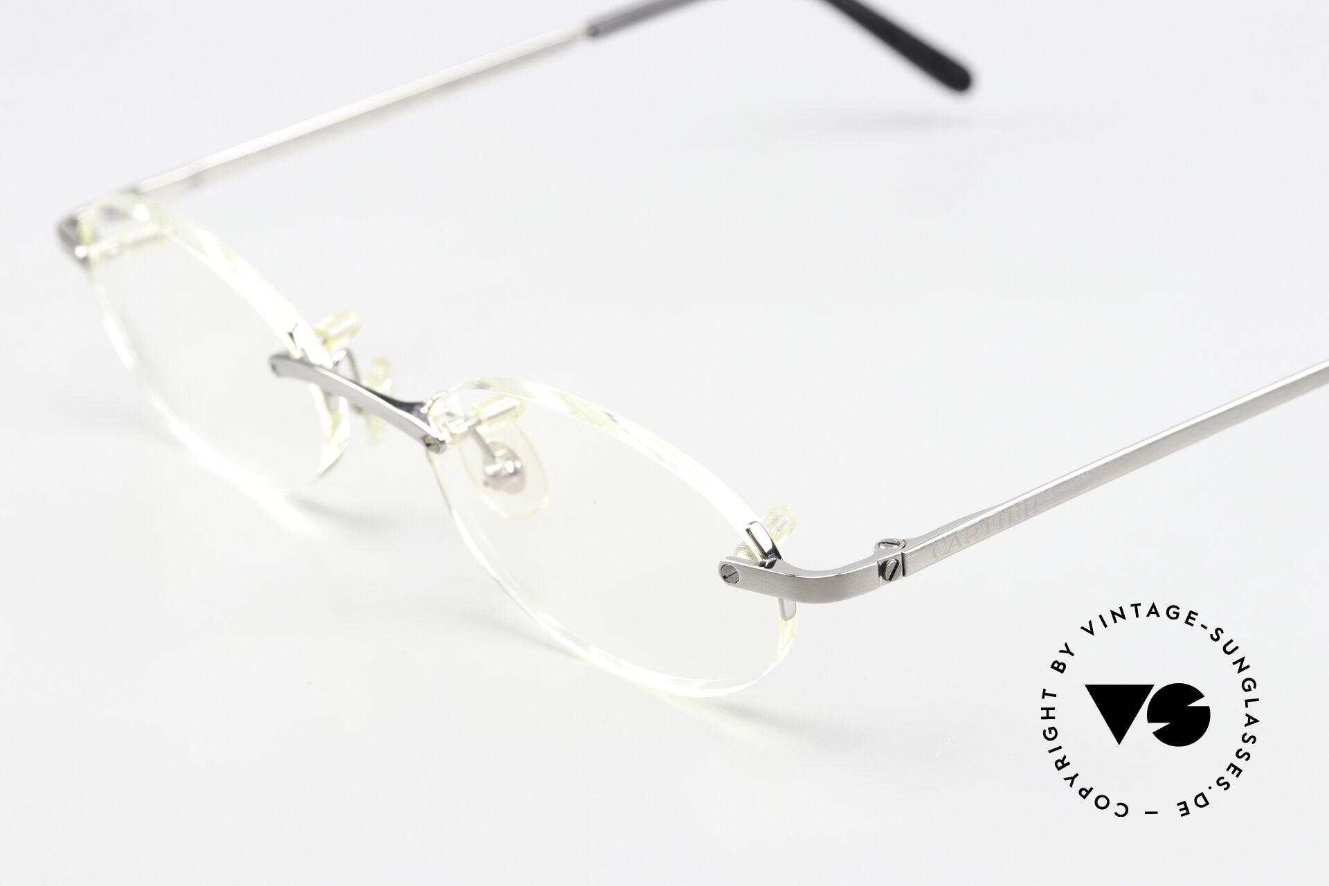 Glasses Cartier T-Eye Oval Titanium Frame Rimless display picture 2