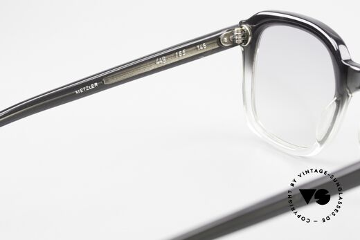 Metzler 449 1970's Original Nerd Glasses, with light gray tinted sun lenses for 100% UV protection, Made for Men